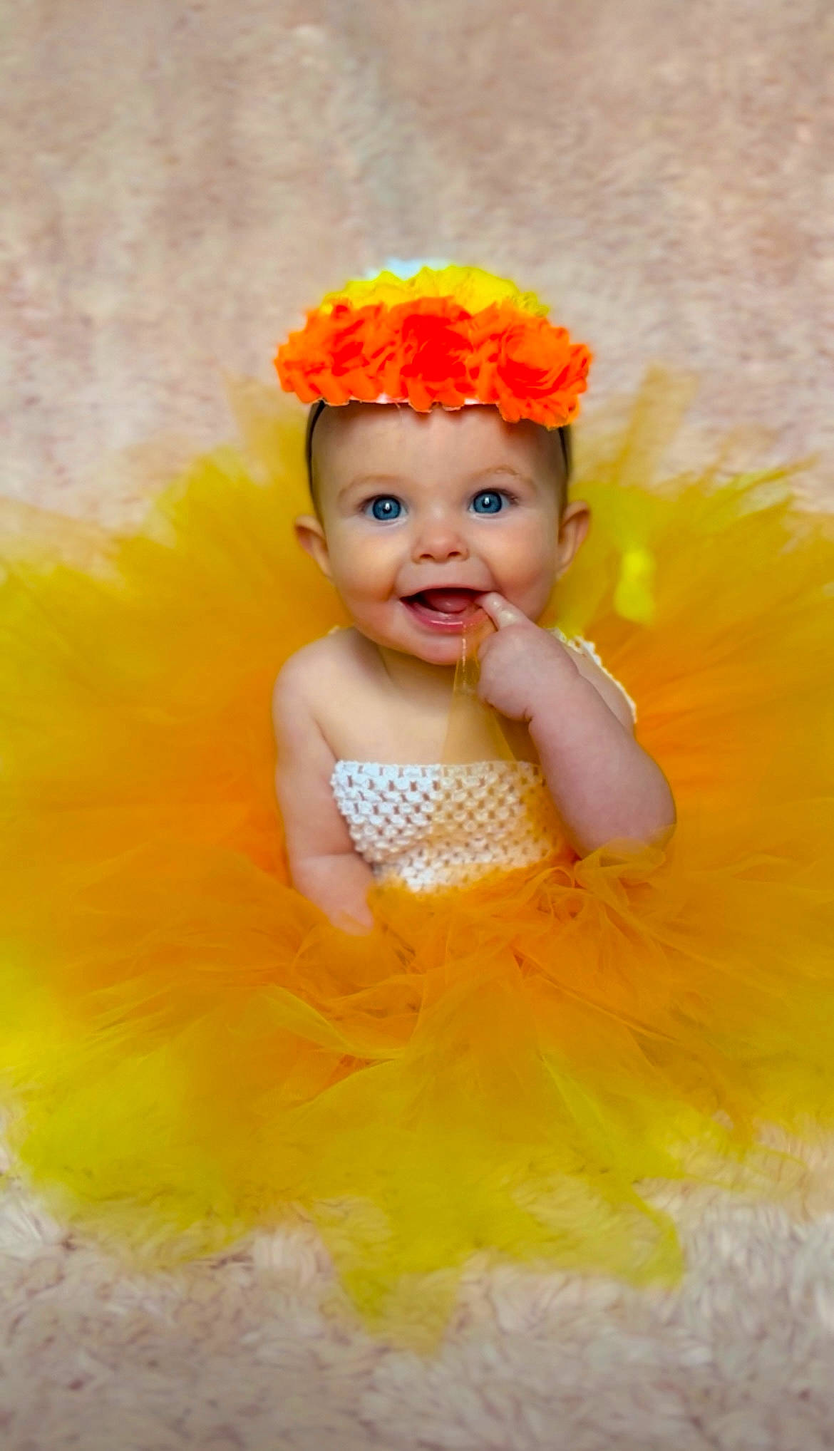 Gracelynne joined the competition — help win amazing prizes! art, baby, baby_toddler_clothing, child, costume_hat, event, fashion_accessory, flash_photography, fun, hair_accessory, happy, hat, headband, headpiece, headwear, joy, magenta, orange, peach, person