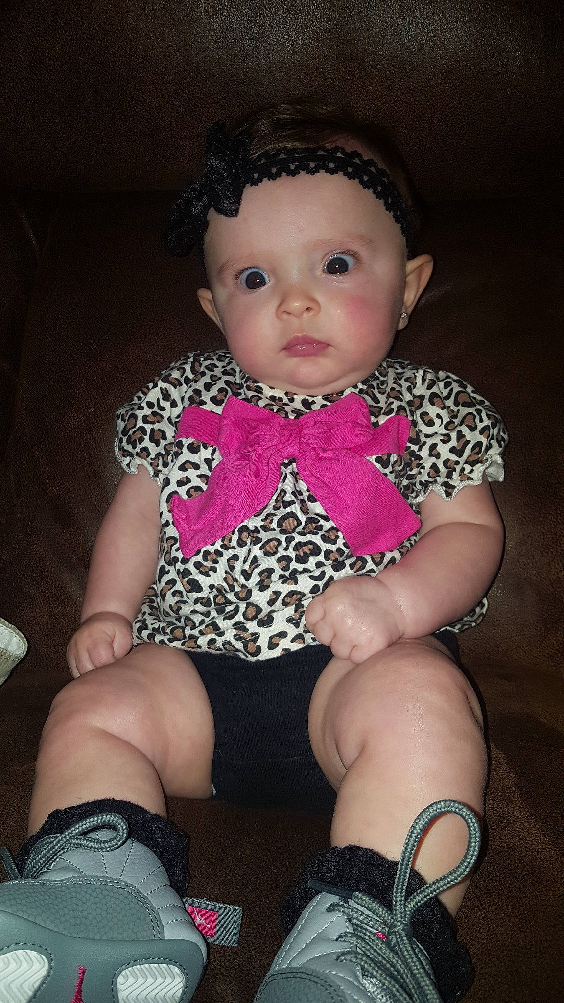 Jaycelynn is registered to the contest to win money with this photo: baby, baby_toddler_clothing, cheek, child, head, iris, leg, lip, person, pink, sitting, skin, thigh, toddler