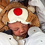 Noé participe au concours pour gagner de l'argent avec cette photo : baby, sleeping, reindeer_costume, red_nose, blanket, polka_dots, hand, cozy, cute, infant, child, soft_toys, warm, closeup, face, headwear, newborn, resting, indoors, portrait
