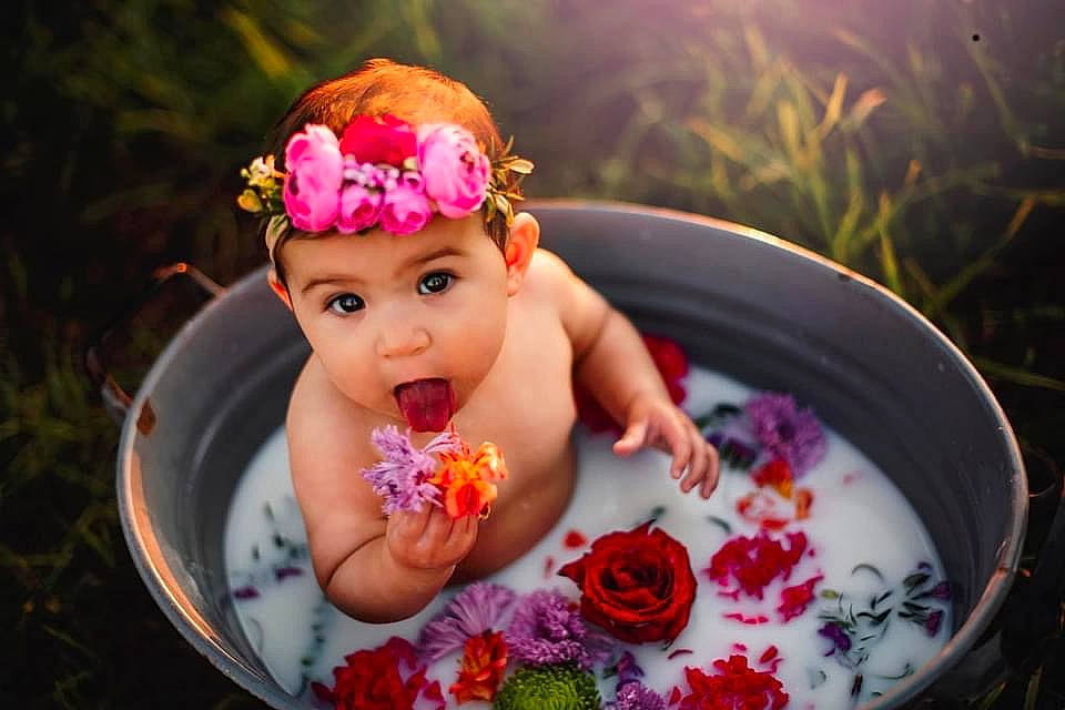Sofia is registered to the contest to win money with this photo: baby, beauty, child, fashion_accessory, flower, flowerpot, grass, hair_accessory, happy, head, headgear, headpiece, headwear, magenta, person, petal, pink, plant, rose, spring
