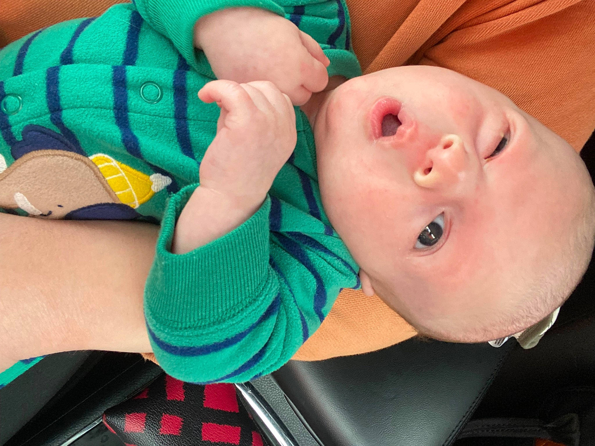 Gunnar joined the competition — help win amazing prizes! baby, baby_toddler_clothing, blue, cheek, chest, comfort, elbow, eye, eyelash, finger, green, happy, mouth, neck, nose, pattern, person, plaid, tartan, textile