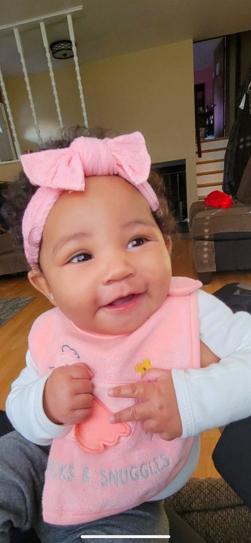 Chloe joined the competition — help win amazing prizes! baby, baby_toddler_clothing, cheek, chin, ear, eyelash, finger, gesture, happy, headgear, headwear, iris, joy, lip, nose, person, pink, product, skin, sleeve