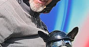 Zorro a rejoint le concours — aidez-le/la à gagner de superbes lots ! man, dog, helmet, motorcycle_gear, glasses, jacket, pet, outdoor, portrait, smiling, leather, biker, costume, cute, animal, person, fashion, fun, travel, vehicle