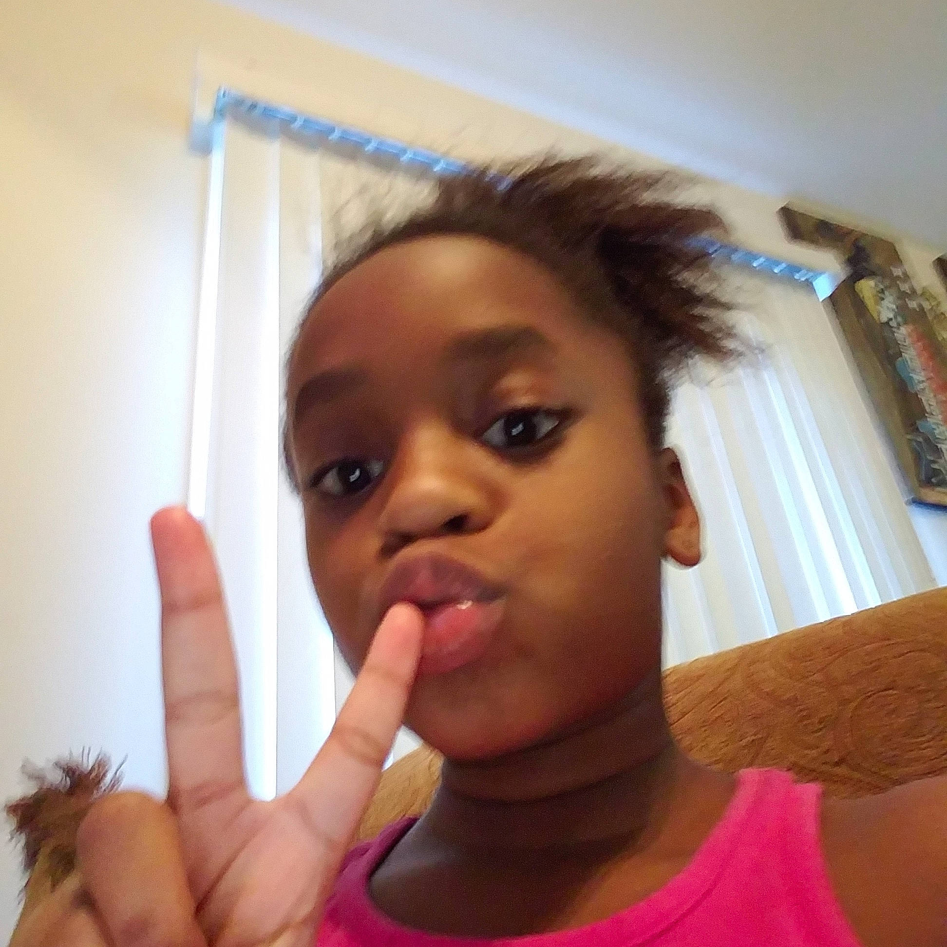 Makayla joined the competition — help win amazing prizes! black_hair, cheek, child, eyebrow, face, finger, forehead, fun, gesture, hair, hair_coloring, hairstyle, hand, head, lip, long_hair, mouth, neck, nose, person