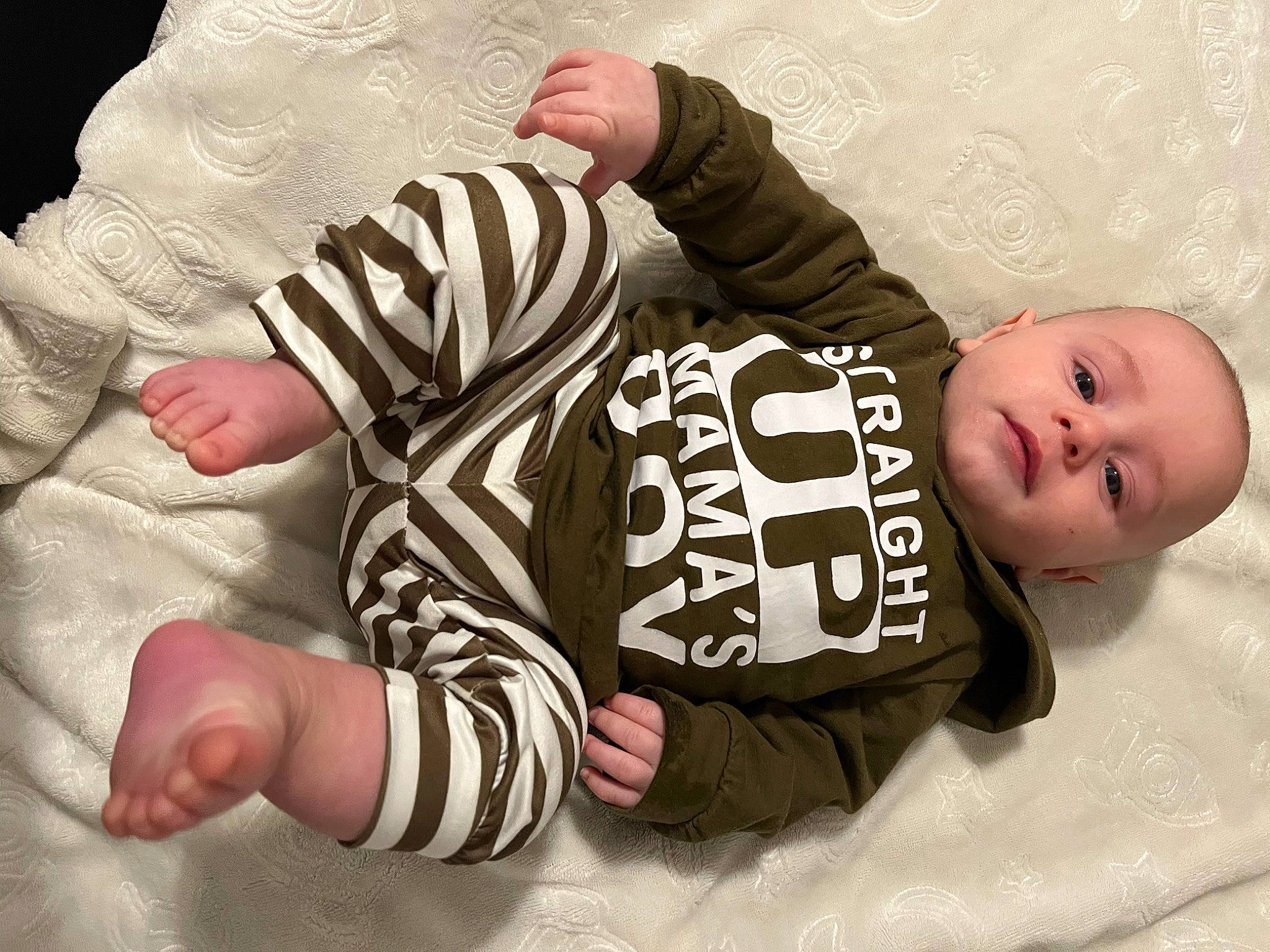 Blake joined the competition — help win amazing prizes! arm, baby, baby_products, baby_toddler_clothing, cheek, child, comfort, finger, foot, fur, gesture, hand, pattern, person, product, sitting, skin, sleeve, textile, thumb