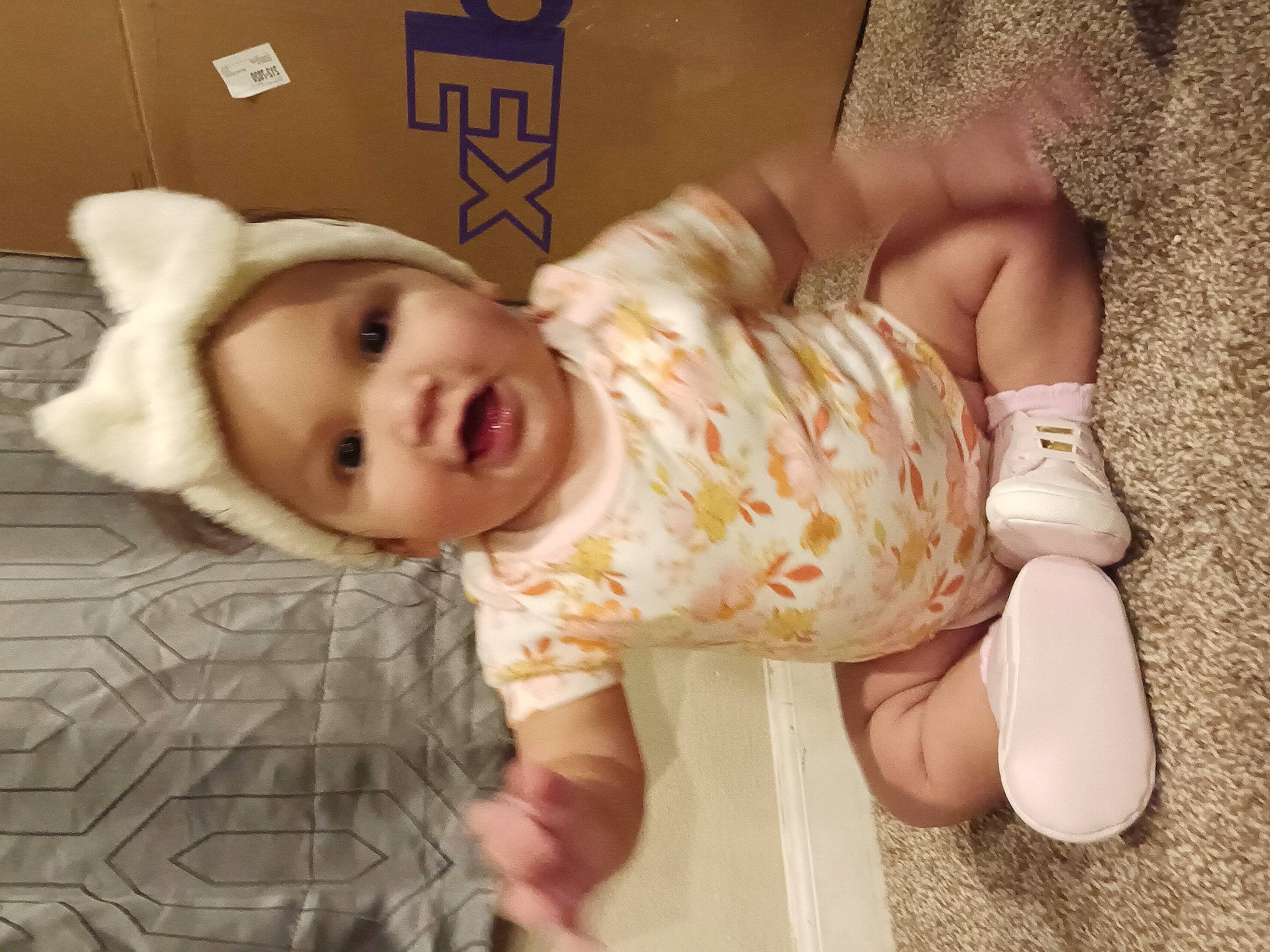 Zendaya joined the competition — help win amazing prizes! baby, baby_toddler_clothing, cheek, child, comfort, eye, flooring, foot, fun, gesture, happy, human_leg, linens, pattern, person, skin, sleeve, smile, textile, toddler