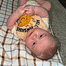 Prestyn joined the competition — help win amazing prizes! baby, infant, plaid_blanket, bib, smiling_sun, indoor, carpet, toy, hand, foot, child, cute, person, lying_down, face, blue_eyes, skin, clothing, early_childhood, playful