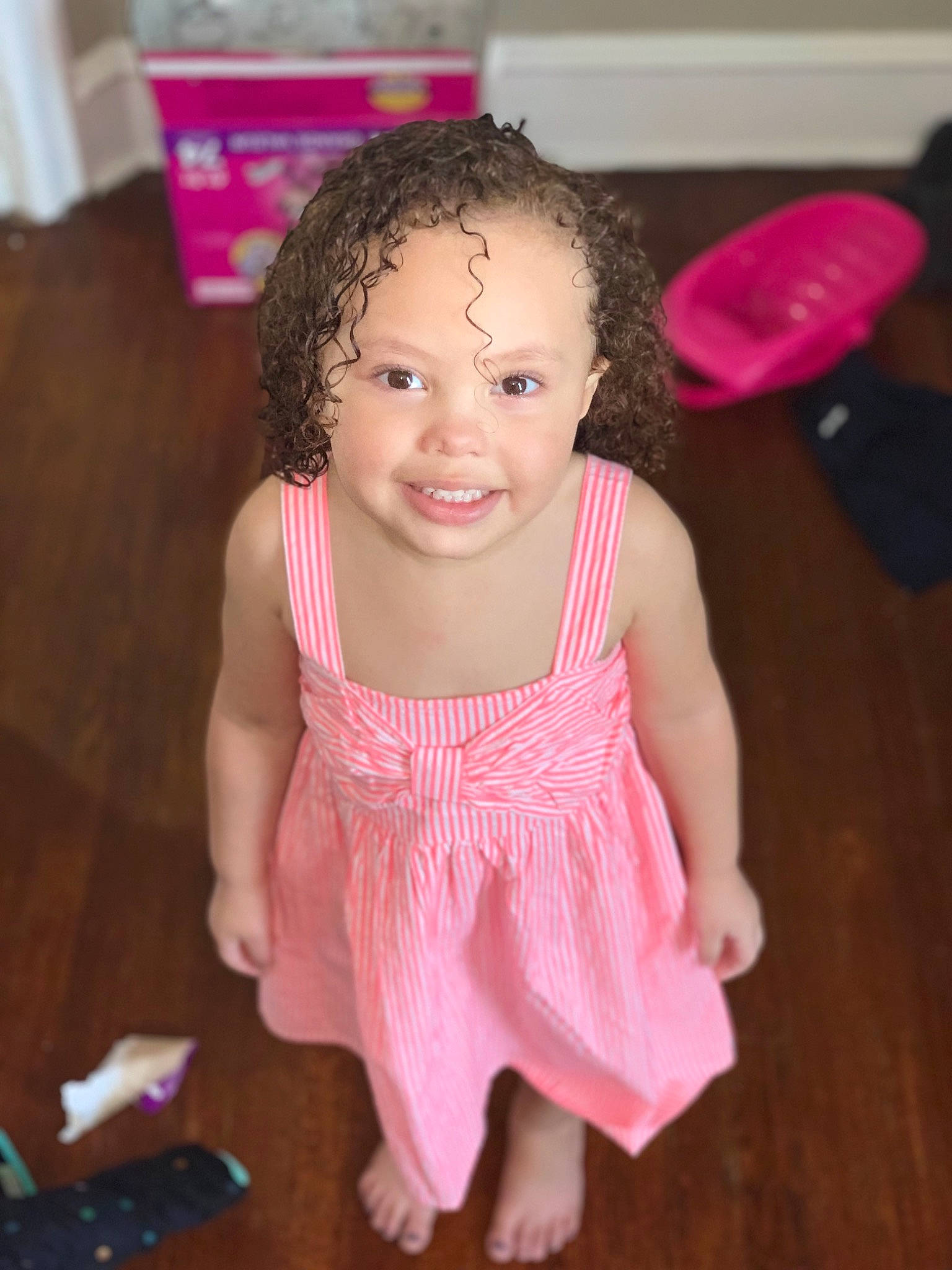 Nyla joined the competition — help win amazing prizes! child, child_model, dance, joy, party, person, pink, skin, smile, sportswear, toddler