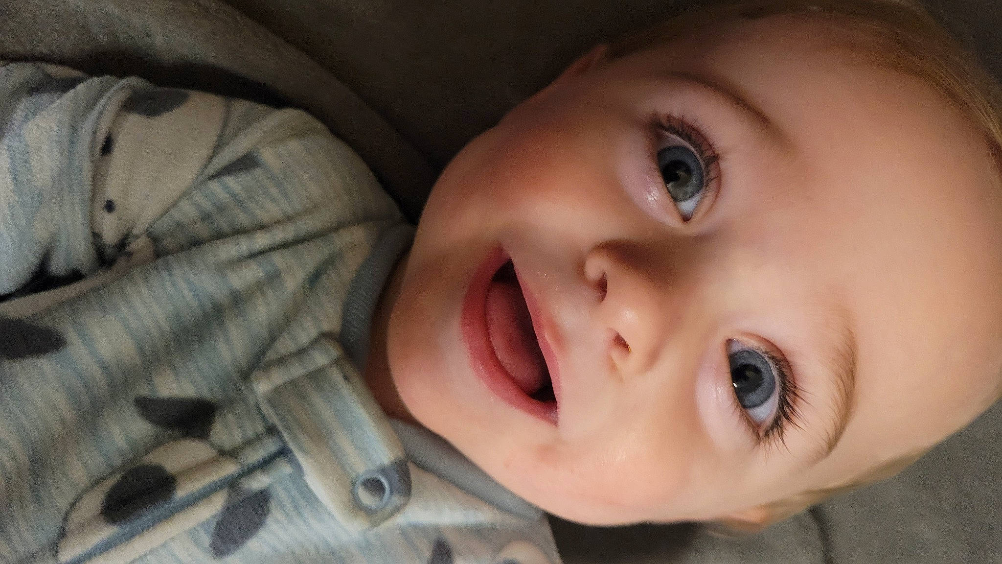 Briggs is registered to the contest to win money with this photo: baby, cheek, child, comfort, eyebrow, eyelash, face, flash_photography, forehead, happy, head, iris, lip, mouth, nose, organ, person, skin, smile, toddler