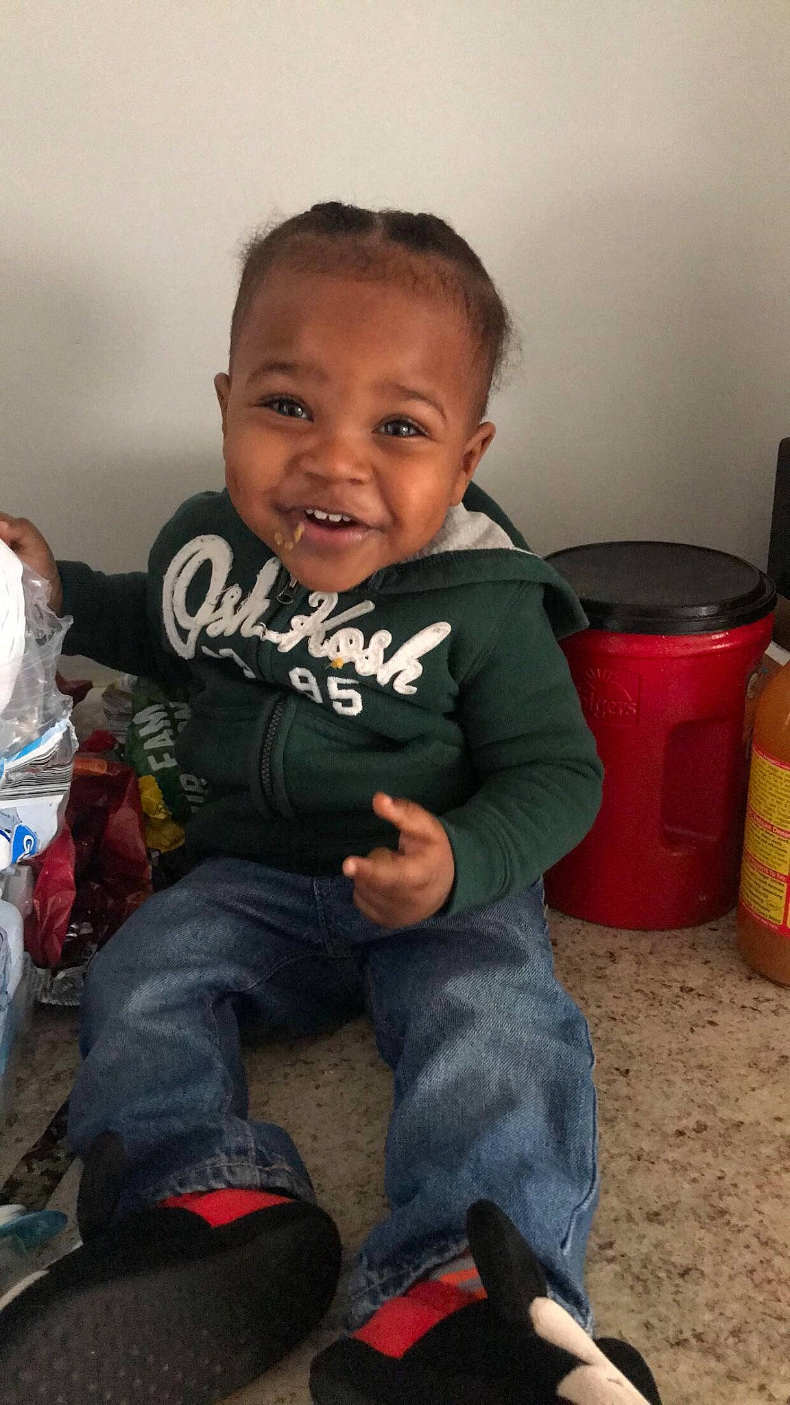 Massiah joined the competition — help win amazing prizes! cheek, child, person, play, sitting, smile, toddler