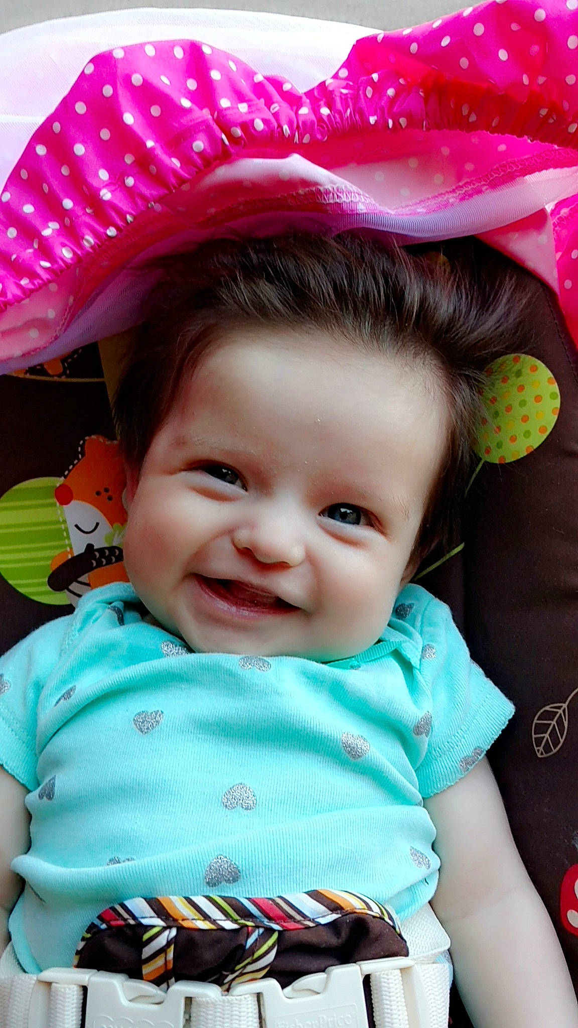 Priscilla is registered to the contest to win money with this photo: baby, beauty, cheek, child, cool, eye, fashion_accessory, fun, happy, hat, headgear, joy, lip, person, pink, skin, smile, toddler