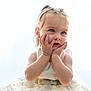 Nora a rejoint le concours — aidez-le/la à gagner de superbes lots ! adorable, baby, blue_eyes, braided_hair, child, closeup, cute, fashion, girl, hands_on_face, happy, innocent, lace, portrait, smiling, soft_lighting, studio_photo, toddler, white_dress, young_child