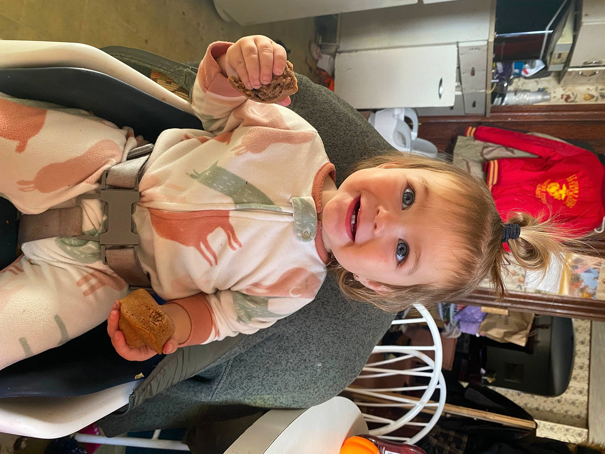 Mckenzie is registered to the contest to win money with this photo: auto_part, baby, baby_carriage, baby_products, car_seat, carmine, child, comfort, fun, joy, luxury_vehicle, person, personal_protective_equipment, room, sitting, suit, toddler