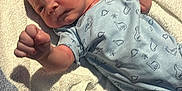 Archie joined the competition — help win amazing prizes! baby, newborn, infant, towel, onesie, hand, ring, hospital, hat, knitted, bed, medical_tape, person, skin, portrait, cute, resting, small, blue, soft