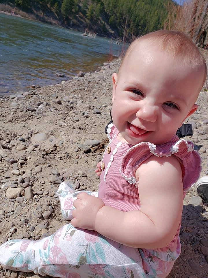 Haizley joined the competition — help win amazing prizes! baby, cheek, child, dress, fun, nose, person, pink, play, sand, sitting, skin, smile, summer, toddler, vacation, water