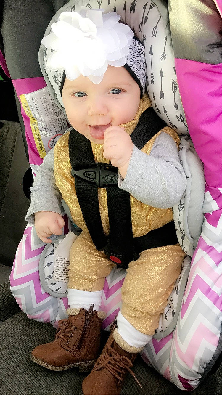 Haizley is registered to the contest to win money with this photo: baby_carriage, baby_products, child, headwear, person, pink, product, toddler