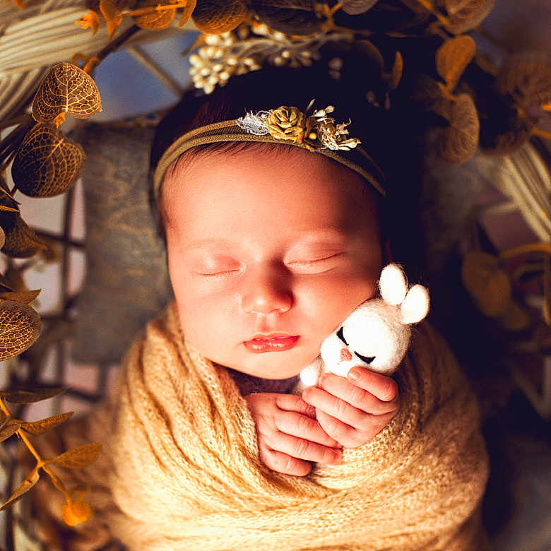 Romy a rejoint le concours — aidez-le/la à gagner de superbes lots ! baby, beauty, chin, eye, eyelash, finger, flash_photography, hair, happy, headgear, headpiece, human_body, iris, leaf, light, organ, people_in_nature, skin, toddler, wood