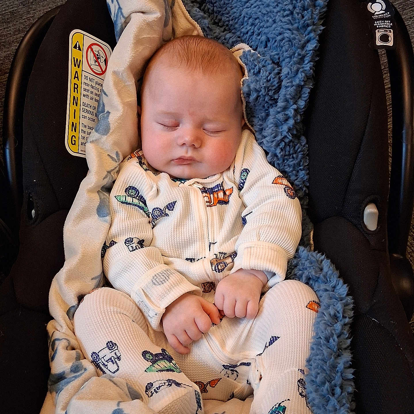 Abel joined the competition — help win amazing prizes! baby, blanket, car_seat, child, closed_eyes, comfort, cozy, cute, footed_pajamas, hands, head, indoor, infant, newborn, onesie, peaceful, person, sleeping, soft, warm