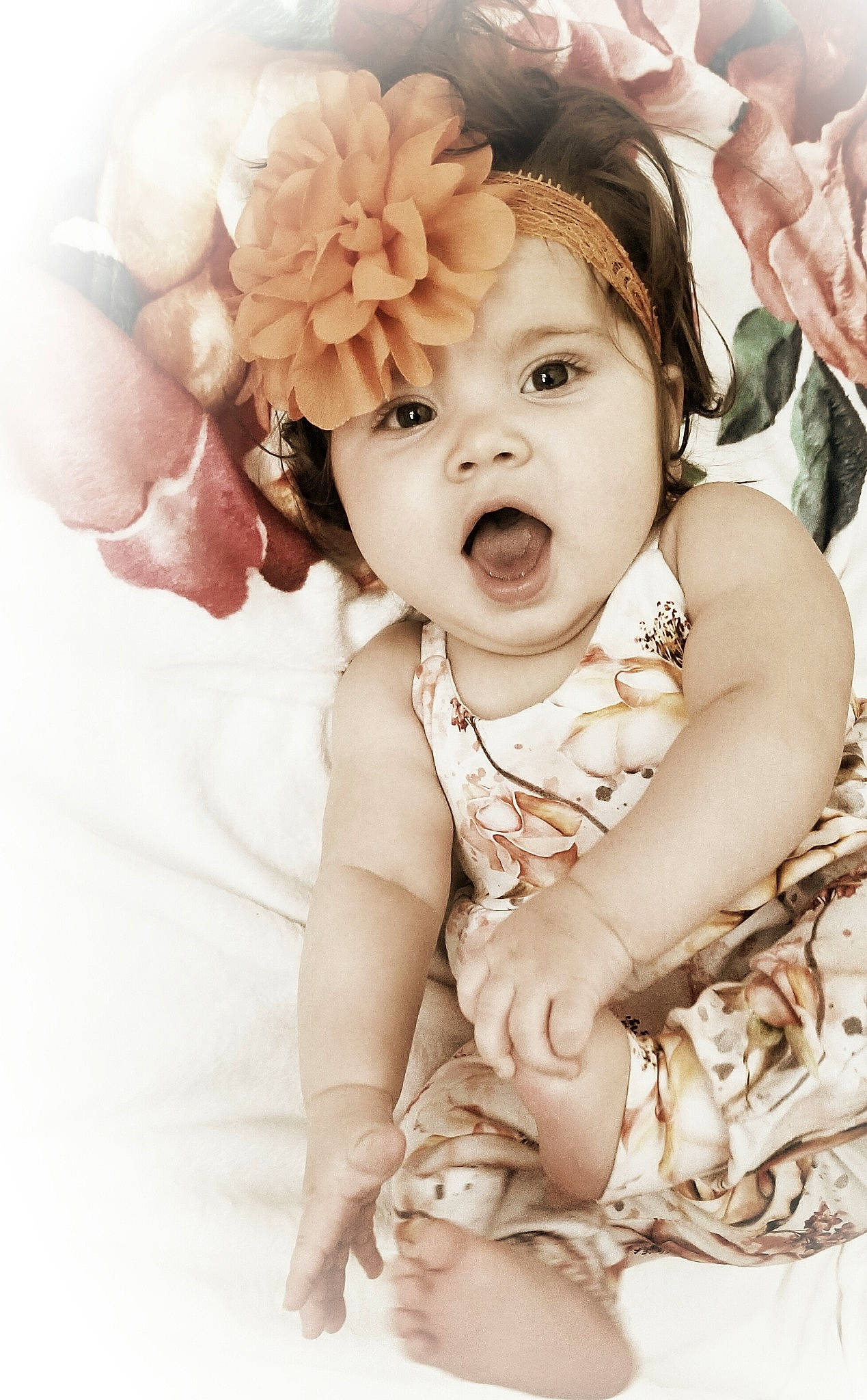 Caidence is registered to the contest to win money with this photo: baby, baby_sleeping, baby_toddler_clothing, cap, child, finger, flower, gesture, happy, hat, headband, headgear, headpiece, jewellery, nail, pattern, person, petal, pink, skin