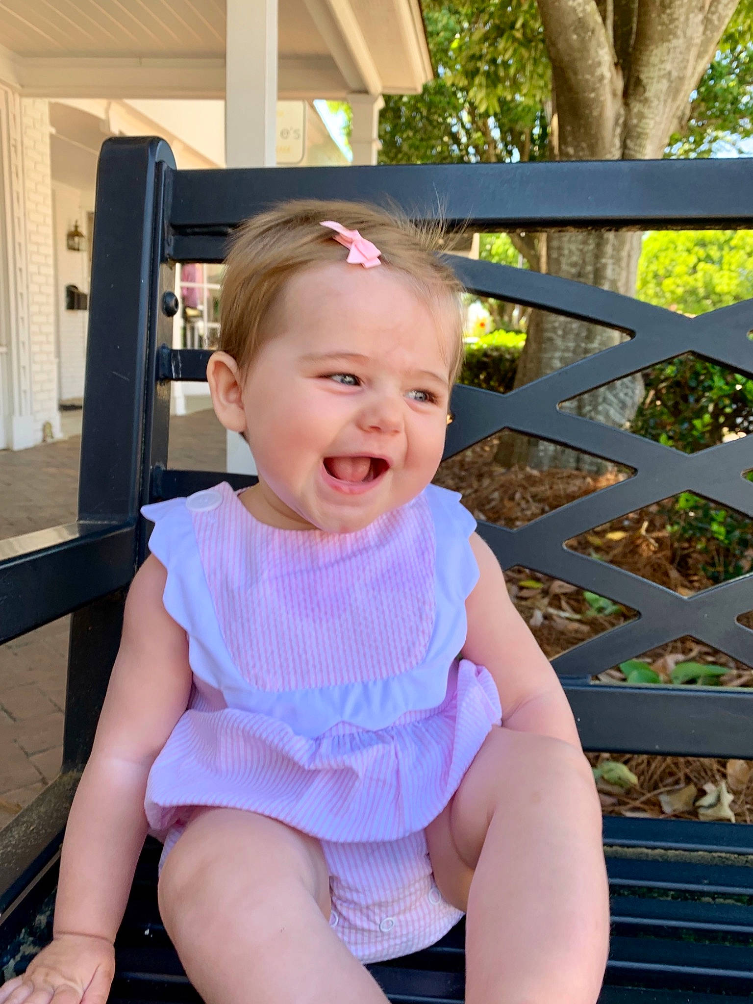 Katherine is registered to the contest to win money with this photo: baby, baby_toddler_clothing, child, person, sitting, smile, toddler, vacation