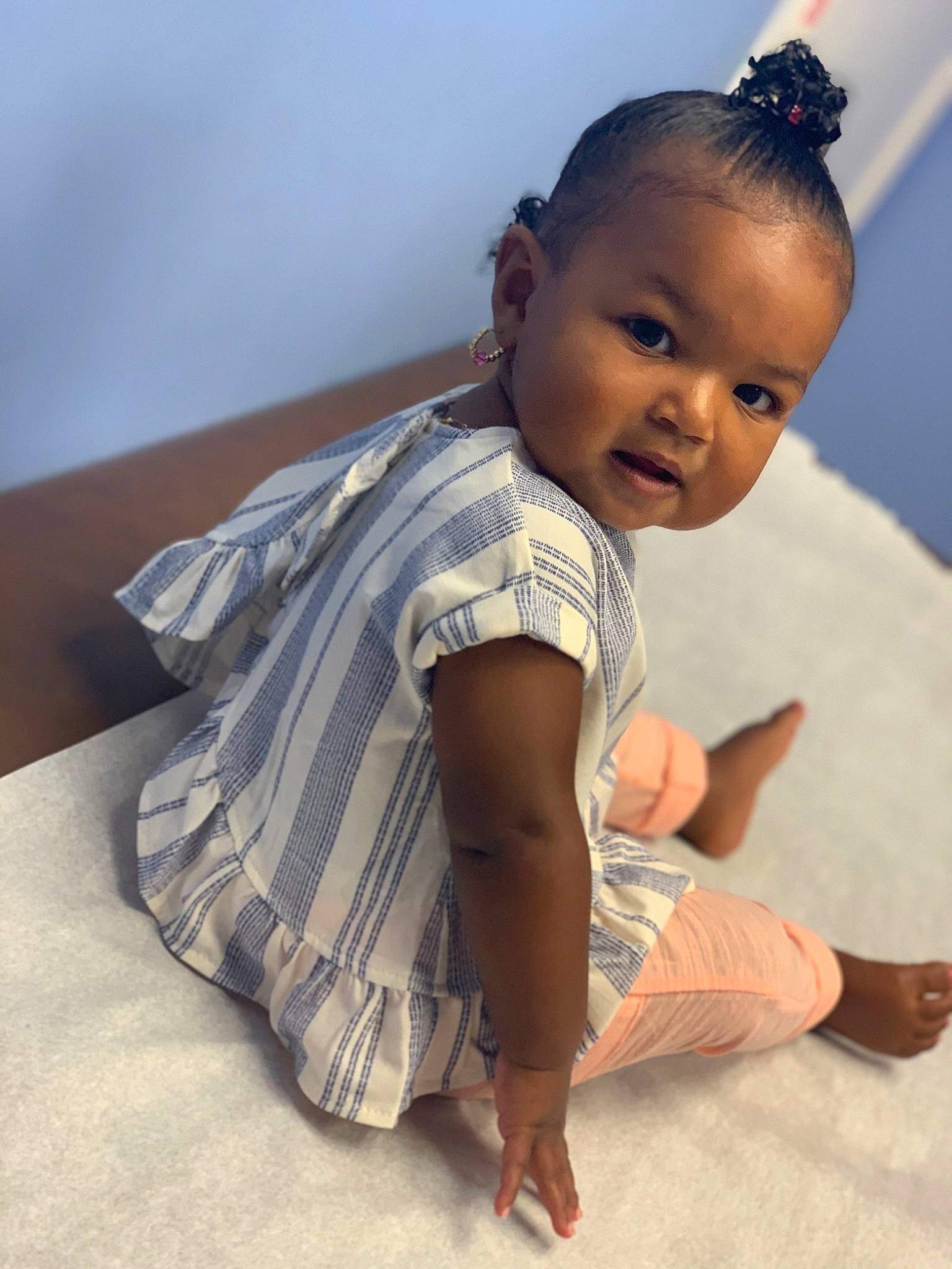 Novalee Summer is registered to the contest to win money with this photo: arm, baby, cheek, child, child_model, eye, forehead, fun, joint, person, photography, sitting, skin, smile, toddler