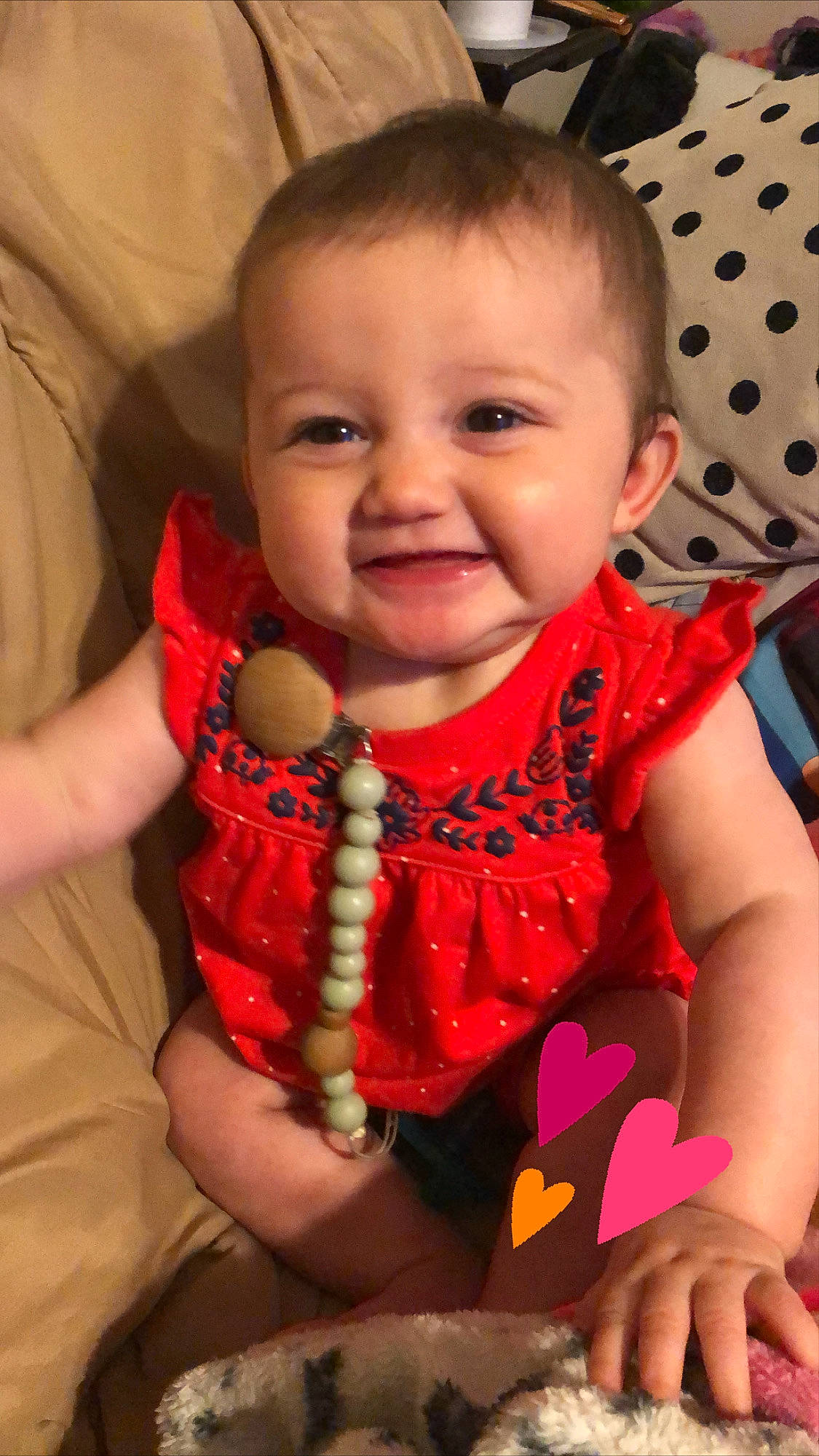 Bayley is registered to the contest to win money with this photo: baby, cheek, child, eye, facial_expression, finger, iris, joy, laugh, lip, mouth, person, play, skin, smile, thumb, toddler