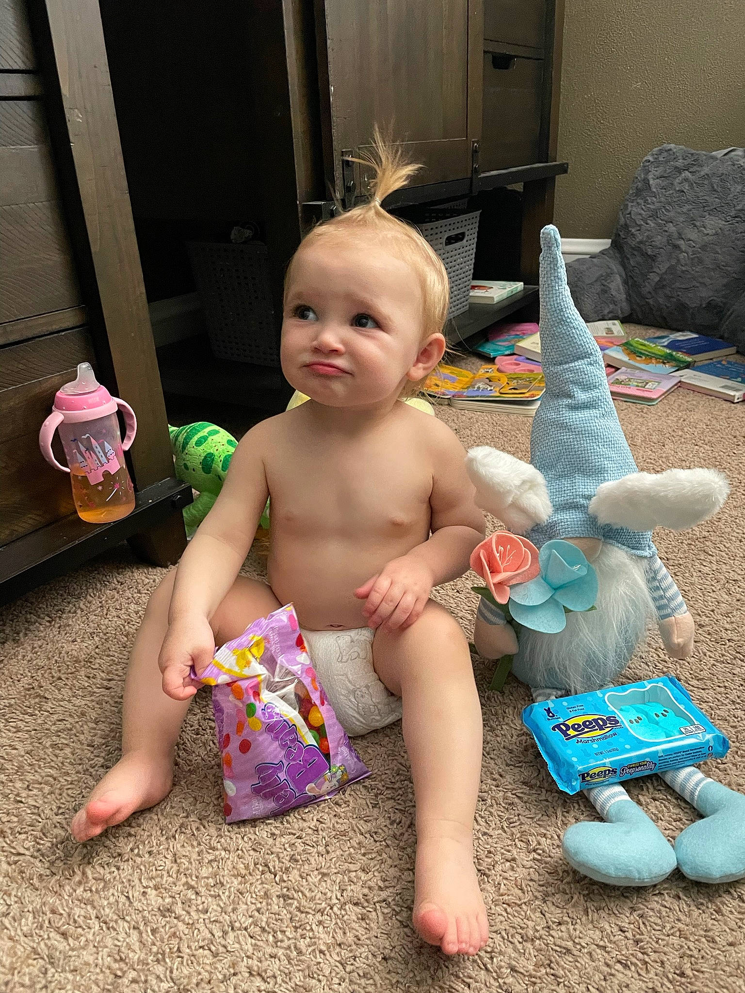 Valerie joined the competition — help win amazing prizes! art, baby, baby_products, baby_toddler_clothing, baby_toys, barefoot, child, door, finger, flooring, foot, fun, human_leg, leisure, person, pink, room, sitting, thigh, toddler