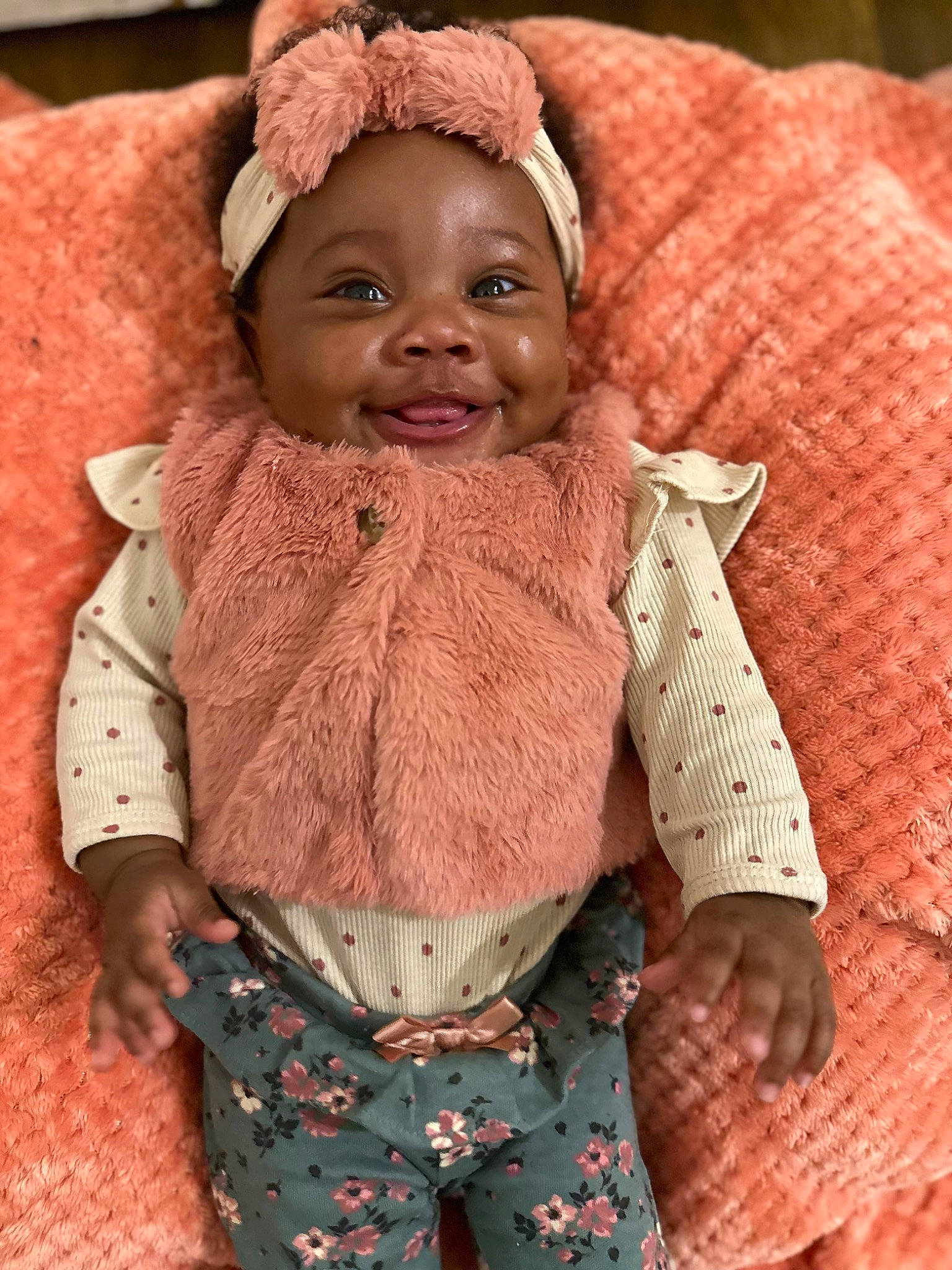 Jaisley joined the competition — help win amazing prizes! arm, baby, baby_toddler_clothing, cheek, chin, eye, face, hairstyle, happy, head, headwear, magenta, pattern, person, pink, skin, sleeve, smile, textile, toddler