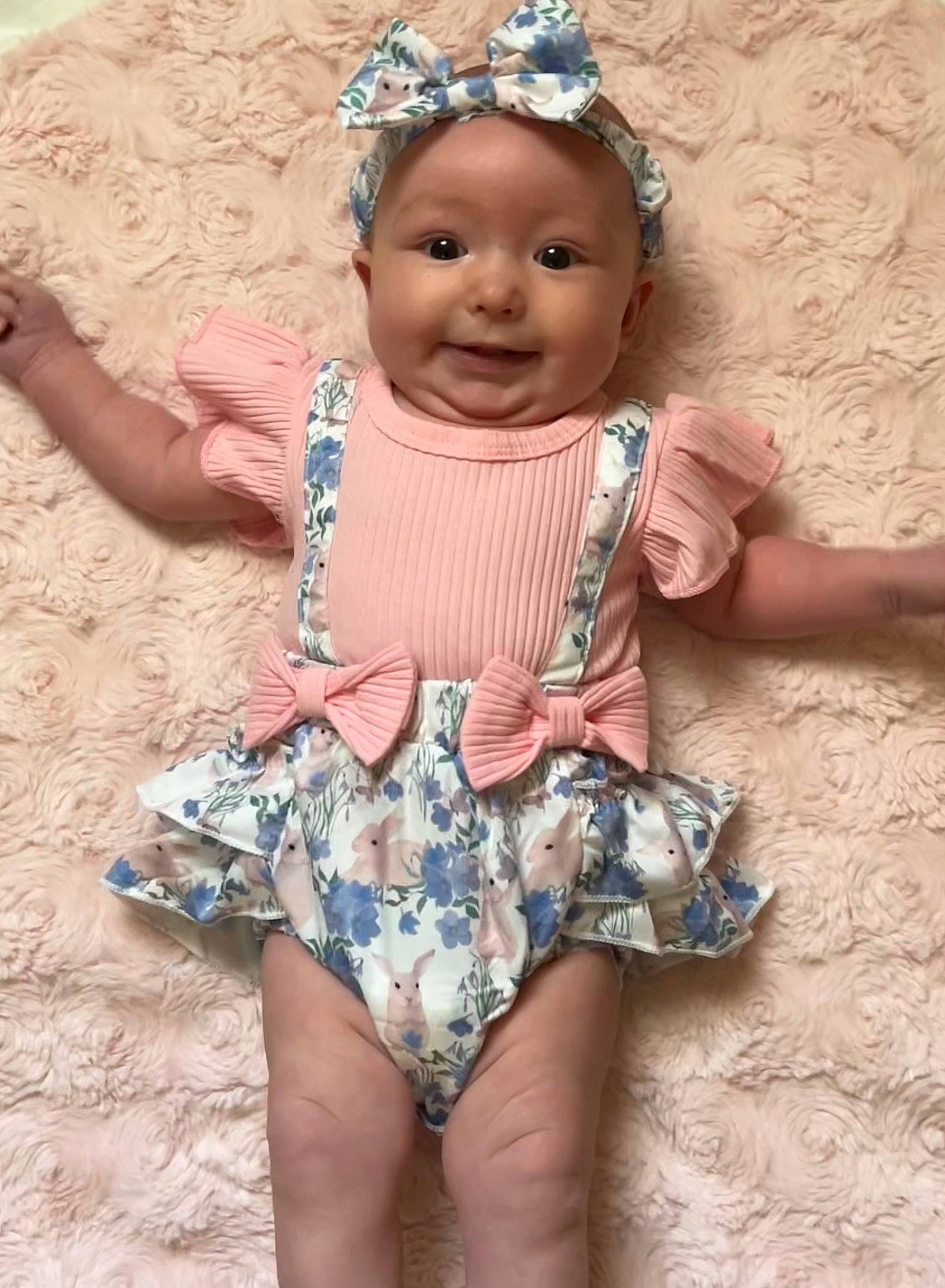 Kinsley is registered to the contest to win money with this photo: baby_toddler_clothing, blue, doll, eye, fawn, happy, head, headgear, headwear, jewellery, neck, necklace, person, skin, sleeve, smile, thigh, toddler, toy, trunk
