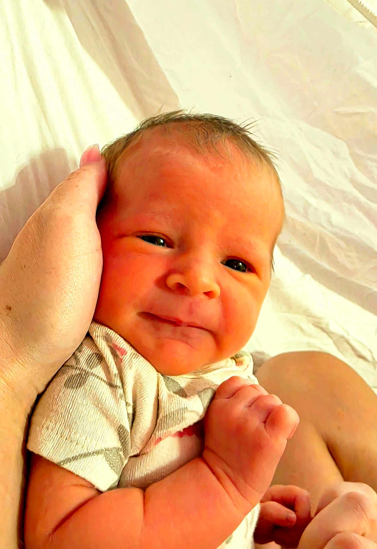 Joanna joined the competition — help win amazing prizes! baby, newborn, infant, hand, fist, close_up, skin, person, cute, sleepy, child, soft, blanket, resting, portrait, human, toddler, clothing, comfort, gentle