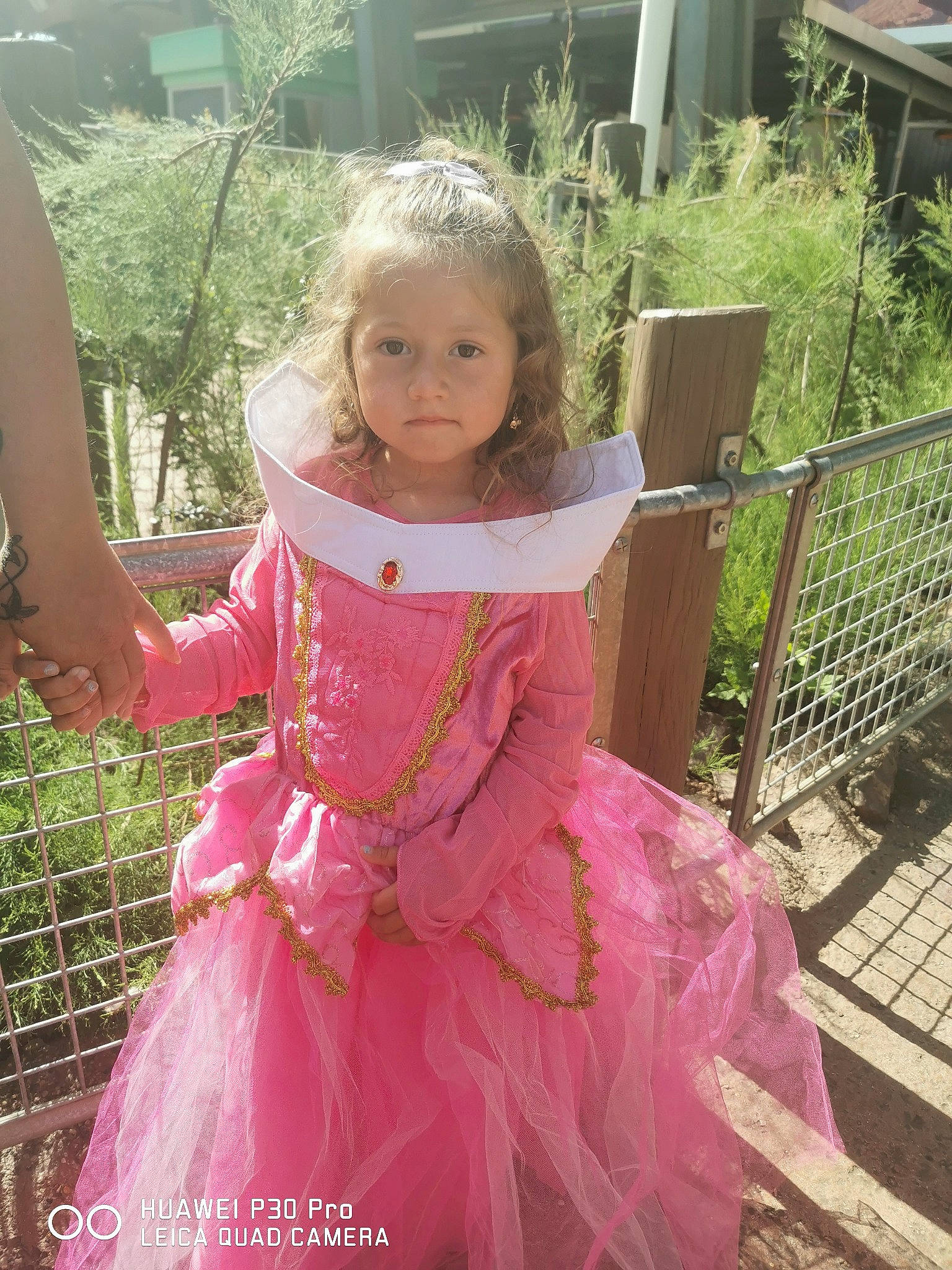 Selena a rejoint le concours — aidez-le/la à gagner de superbes lots ! baby_toddler_clothing, blond, bridal_party_dress, chair, day_dress, dress, embellishment, event, formal_wear, fun, gown, grass, happy, magenta, one_piece_garment, pattern, people_in_nature, person, pink, plant