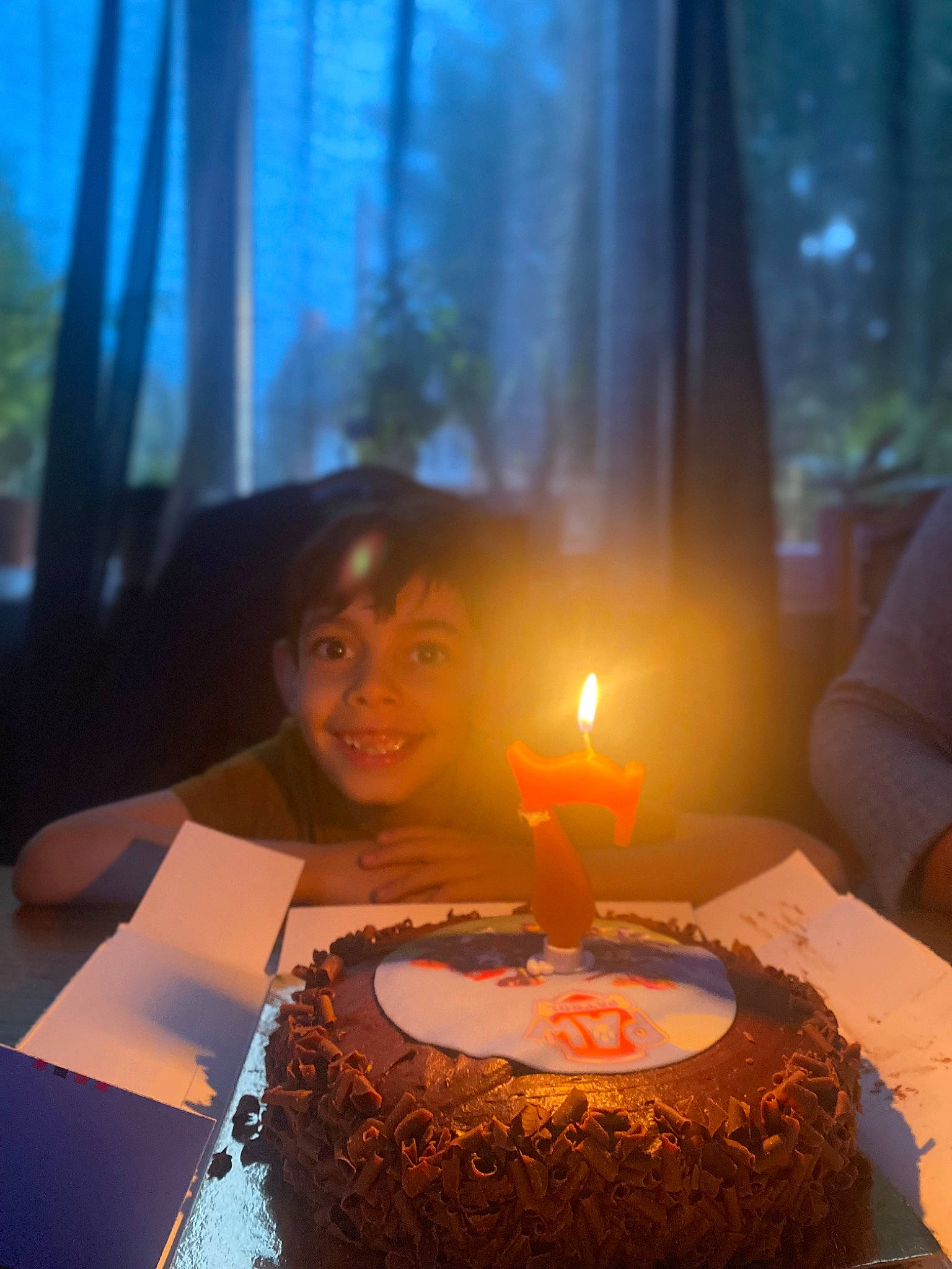 Jayden a rejoint le concours — aidez-le/la à gagner de superbes lots ! birthday_cake, birthday_candle, cake, cake_decorating, cake_decorating_supply, candle, cuisine, curtain, event, flame, food, ingredient, joy, lighting, orange, person, plant, plate, smile, sugar_cake