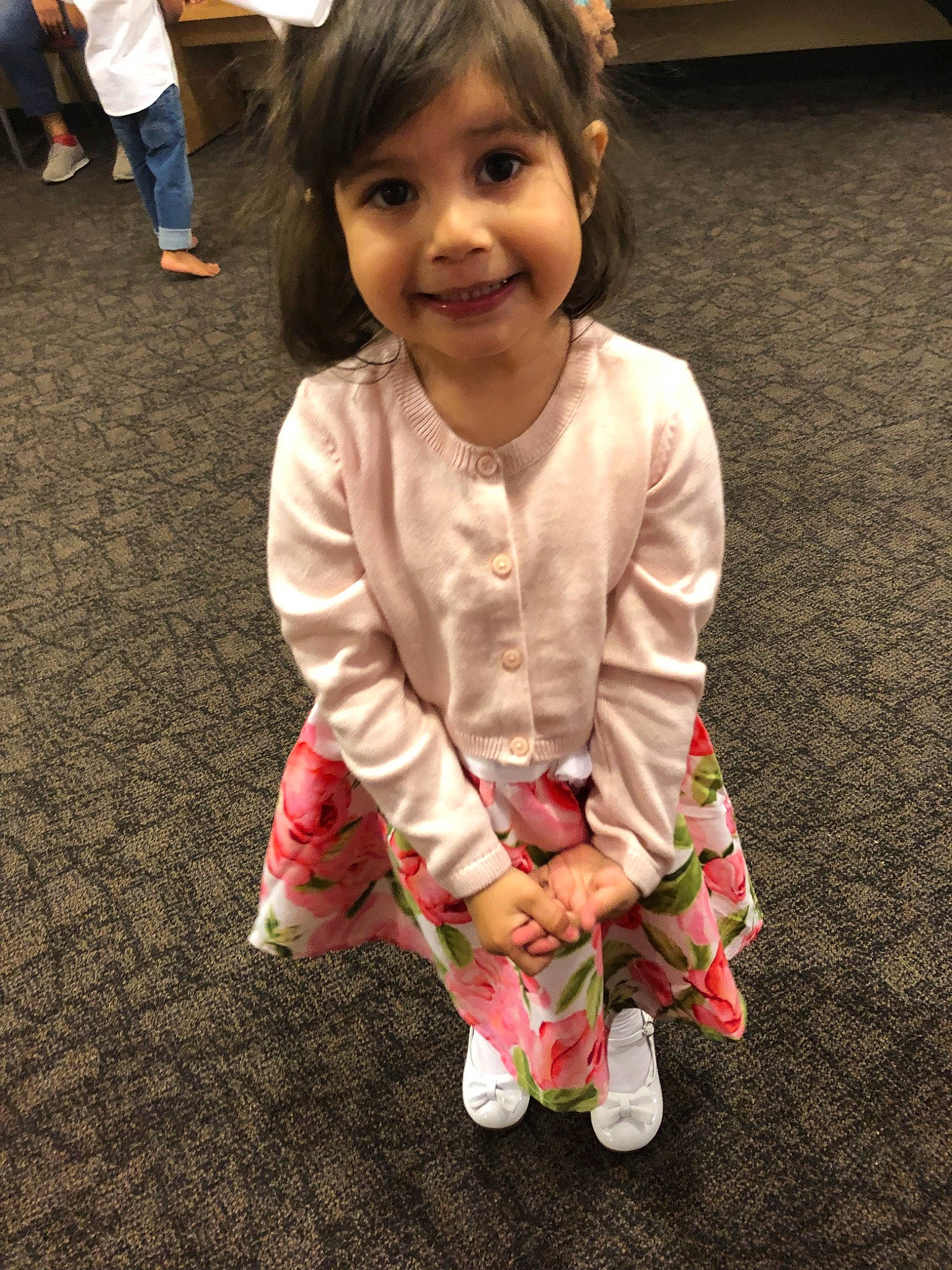 Joselyn is registered to the contest to win money with this photo: baby, cheek, child, face, fun, head, joy, outerwear, person, pink, play, shoe, skin, smile, snapshot, toddler