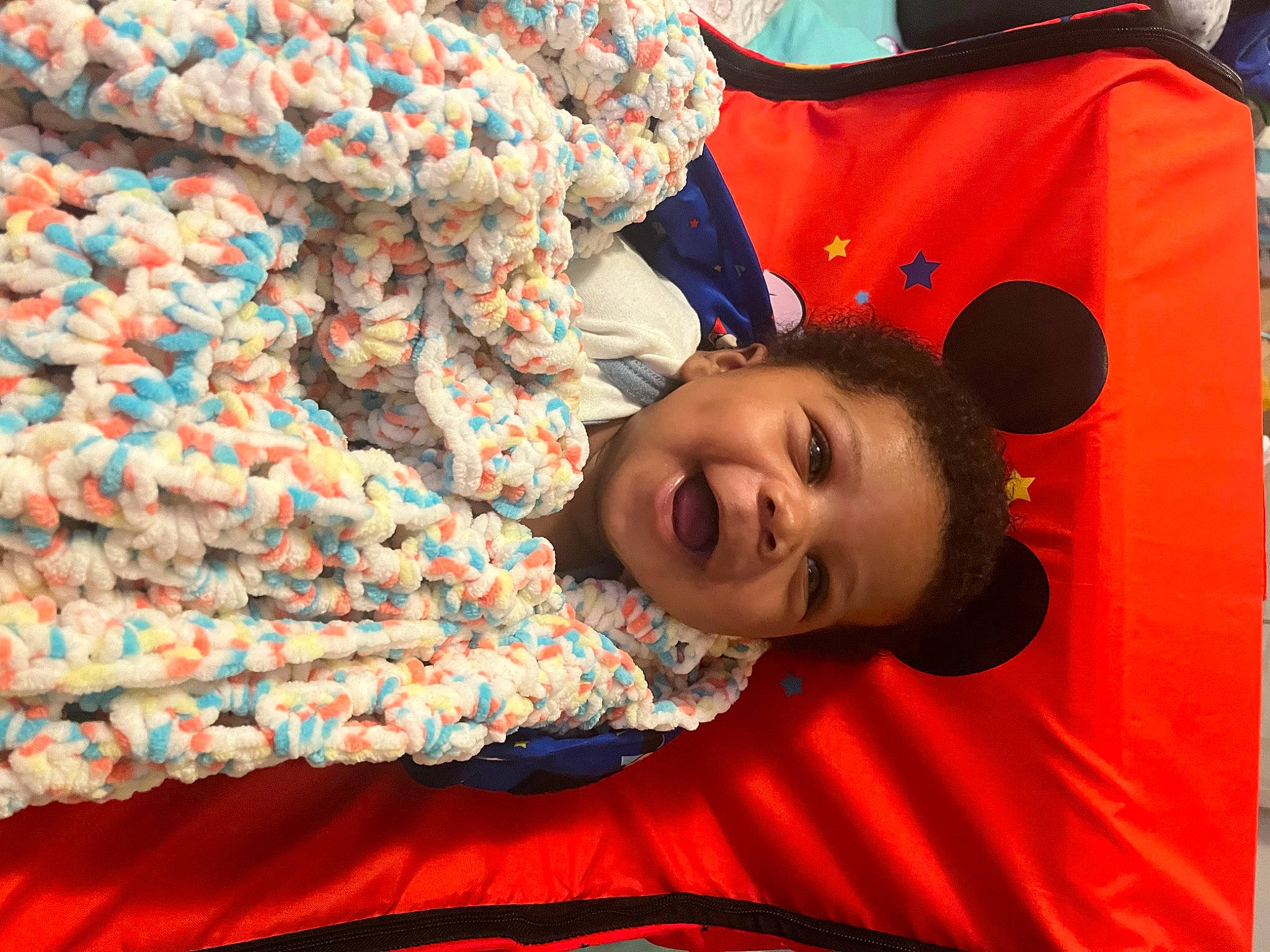 Damari joined the competition — help win amazing prizes! child, event, fun, happy, leisure, linens, mammal, orange, pattern, person, play, red, sleeve, smile, toddler, tradition, travel, vacation