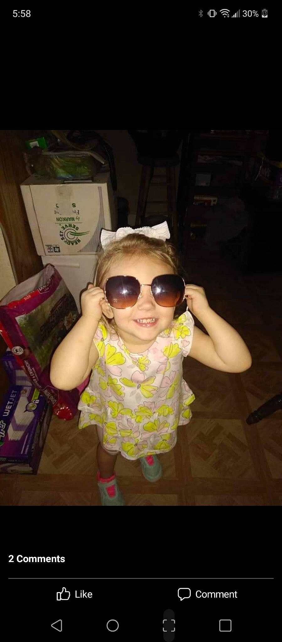 Khia joined the competition — help win amazing prizes! baby, baby_toddler_clothing, eye, eyebrow, eyewear, face, glasses, goggles, hair, happy, head, joy, lip, mouth, person, personal_protective_equipment, sleeve, smile, sunglasses, t_shirt