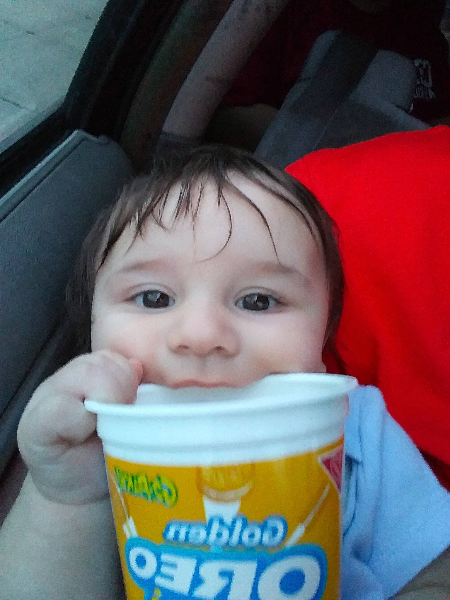 Nikolas is registered to the contest to win money with this photo: baby, baby_food, child, food, infant_formula, person, product, skin, toddler