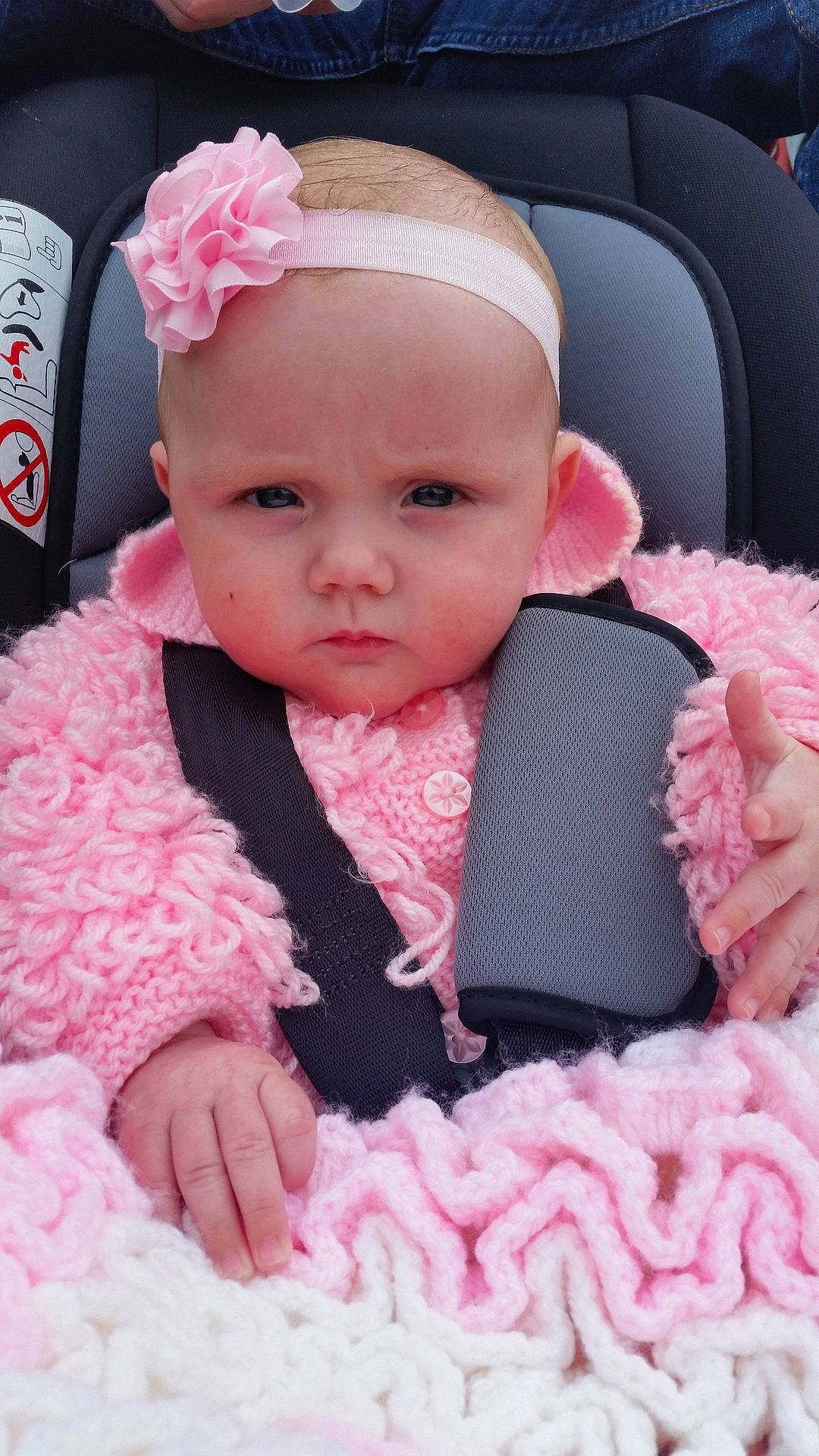 Ava is registered to the contest to win money with this photo: anger, child, dress, infant, person, pink, skin, sweetness, toddler