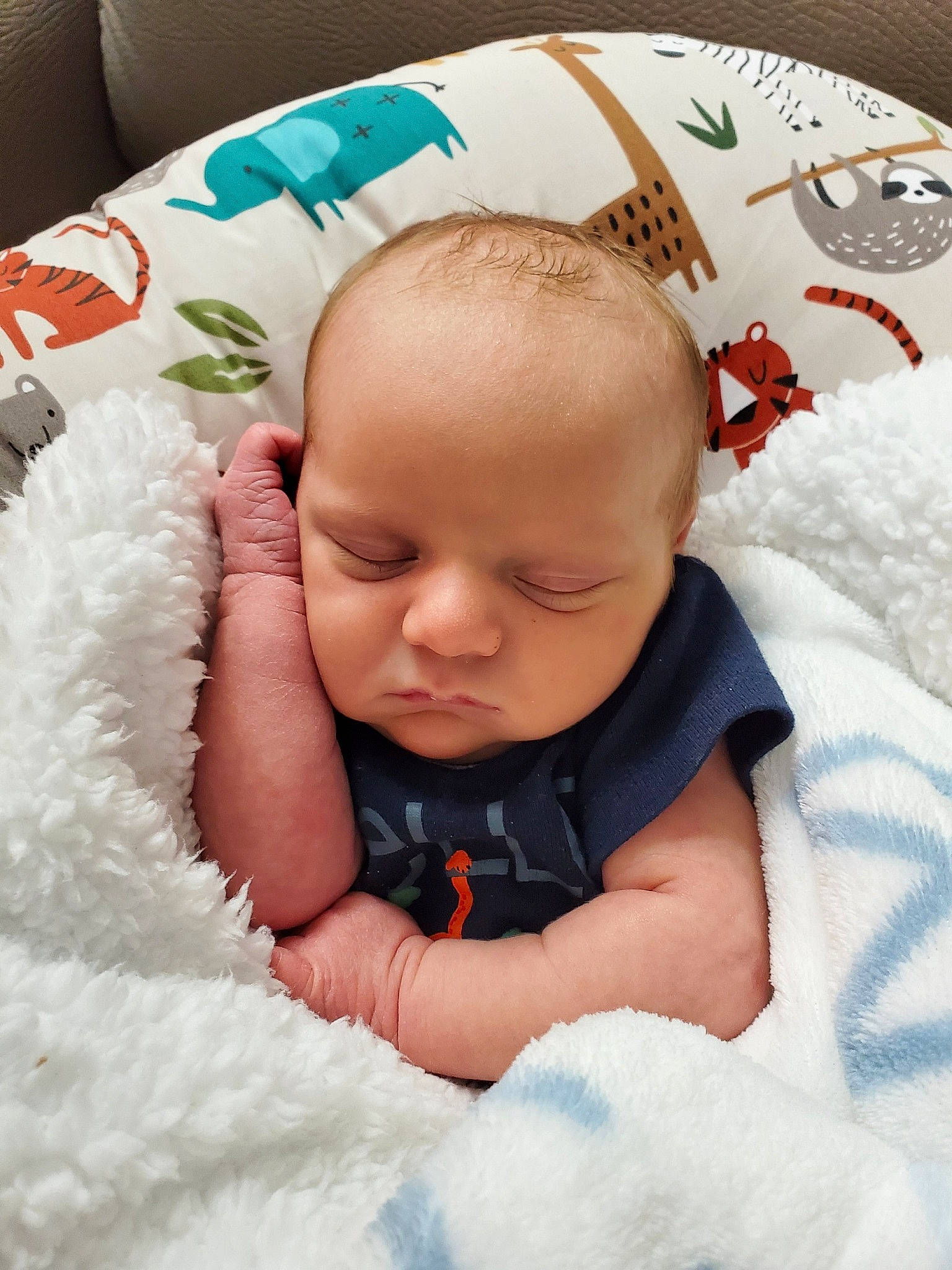 Daxton joined the competition — help win amazing prizes! baby, baby_products, baby_sleeping, baby_toddler_clothing, bedtime, cheek, child, chin, comfort, happy, head, iris, linens, nose, pattern, person, sitting, skin, sleeve, textile