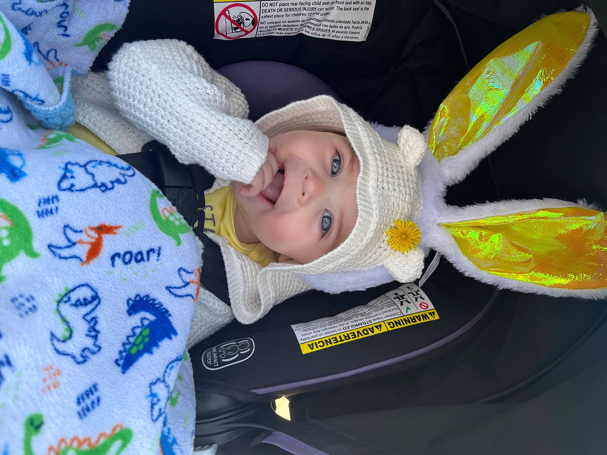 Devin joined the competition — help win amazing prizes! baby, baby_products, baby_safety, baby_toddler_clothing, beanie, cheek, child, comfort, fashion_accessory, fun, happy, headgear, headwear, knit_cap, linens, person, plush, room, sleeve, smile