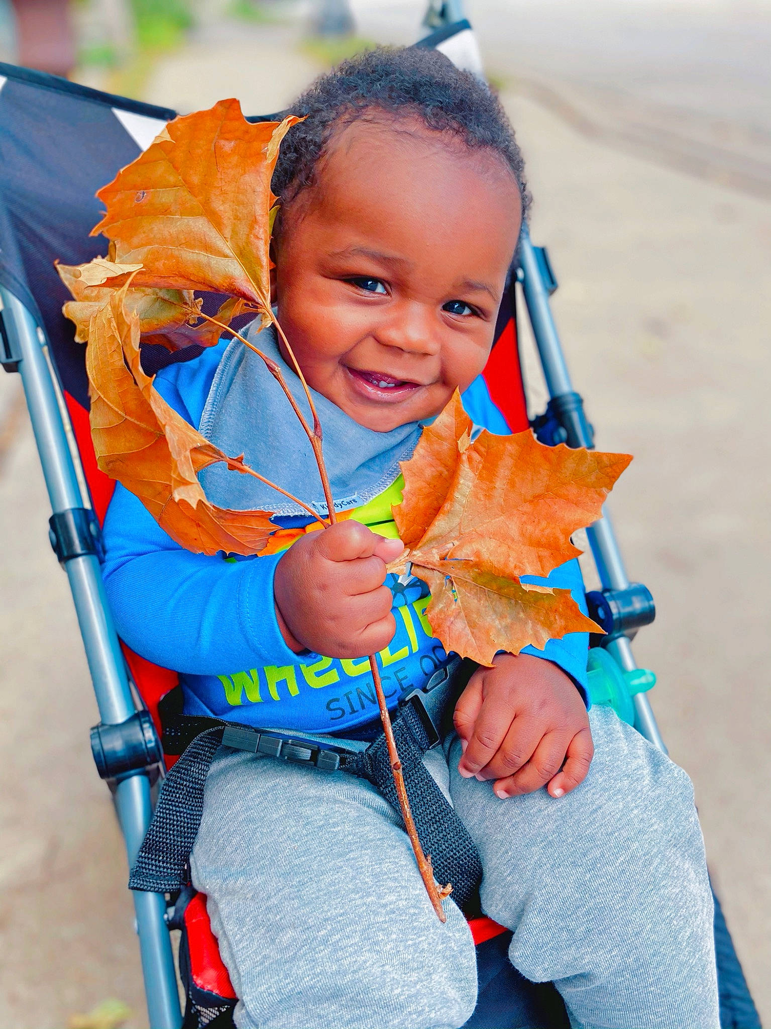 Hakeem is registered to the contest to win money with this photo: baby, baby_carriage, child, face, fun, happy, head, human, joy, orange, people, person, plant, product, skin, smile, toddler, vacation, yellow