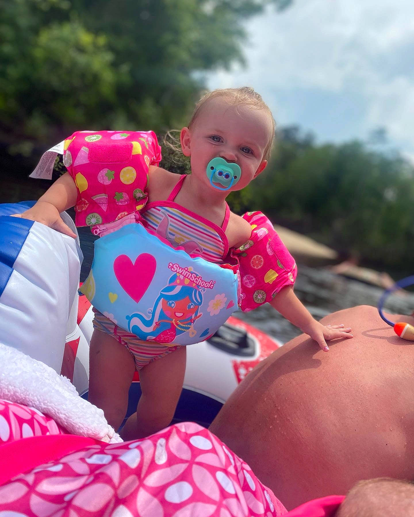 Gracelyn is registered to the contest to win money with this photo: baby_toddler_clothing, child, cloud, electric_blue, event, facial_expression, fun, grass, hairstyle, happy, leisure, magenta, person, pink, plant, recreation, red, sky, smile, toddler