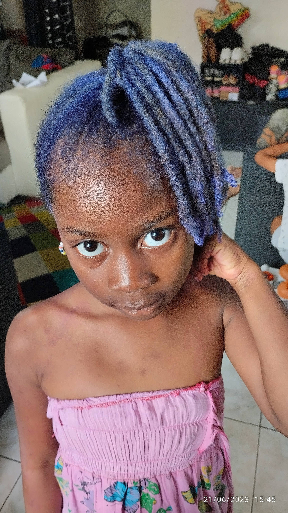 Nayjah a rejoint le concours — aidez-le/la à gagner de superbes lots ! black, cheek, chin, cornrows, dreadlocks, eyebrow, eyelash, forehead, hairstyle, happy, joint, lip, neck, nose, organ, person, photograph, purple, skin, smile