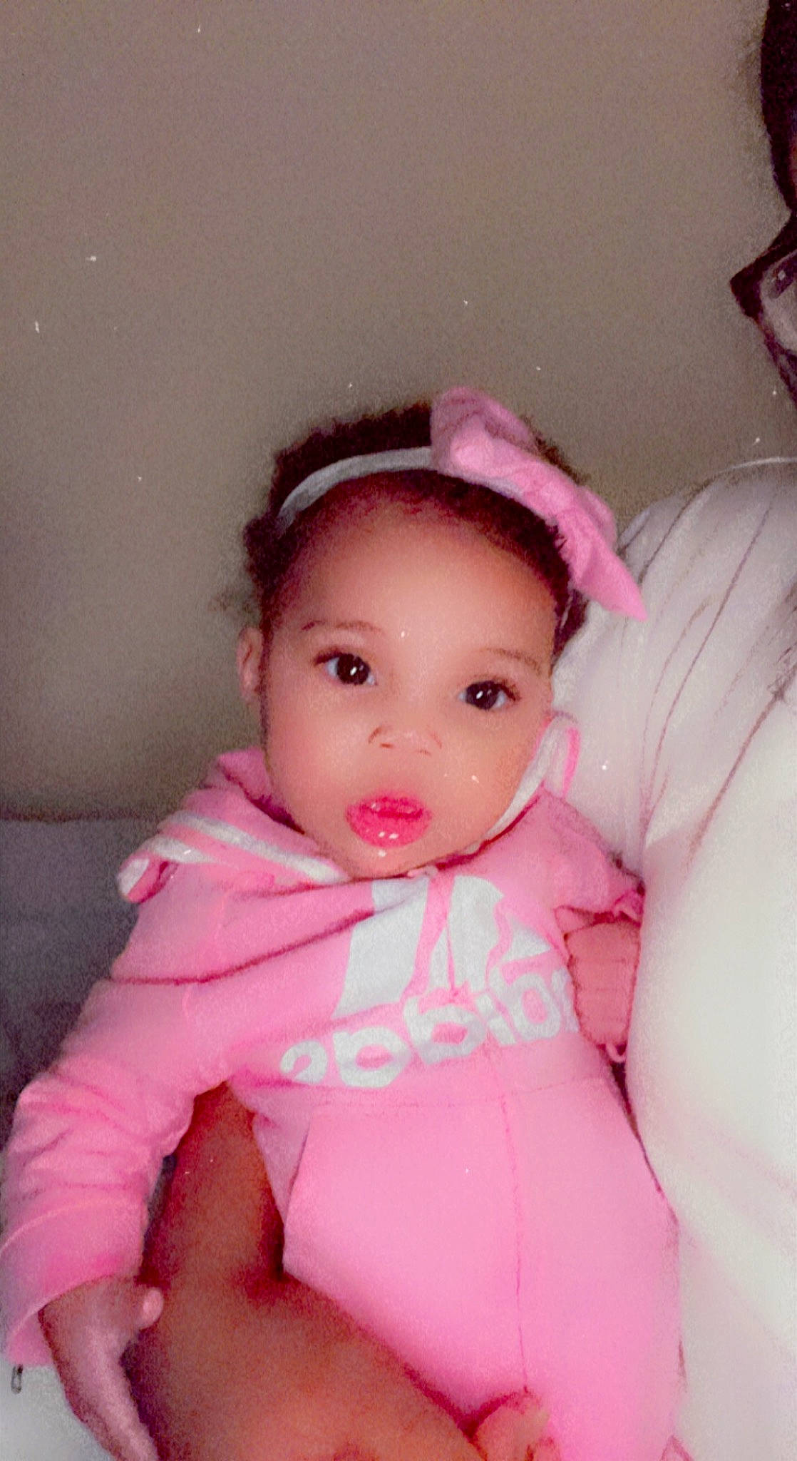 Paris joined the competition — help win amazing prizes! baby, baby_products, baby_toddler_clothing, cheek, child, comfort, eyebrow, eyelash, fashion_accessory, fun, happy, iris, lip, magenta, nose, person, pink, purple, skin, sleeve