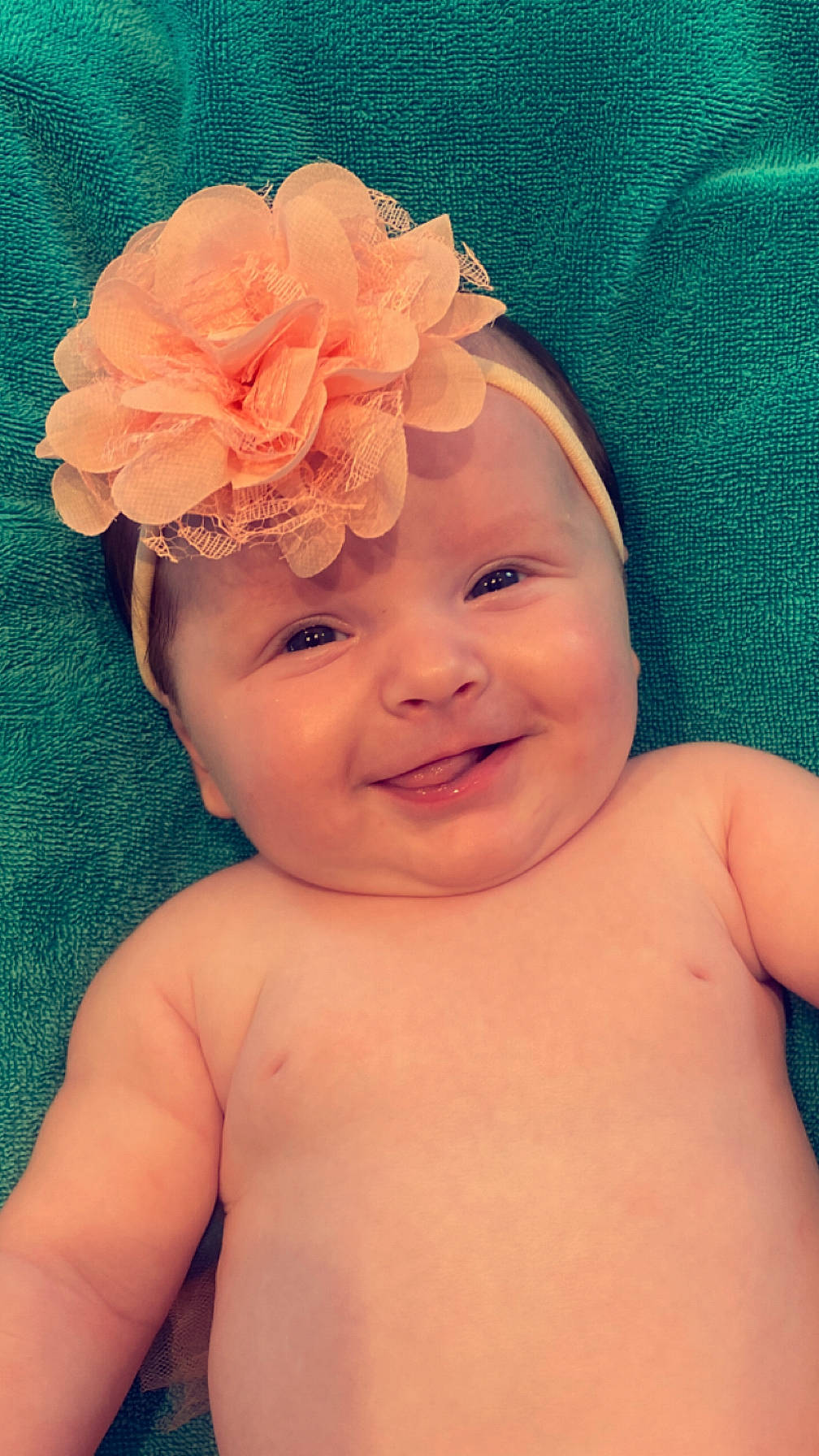 Margot participe au concours pour gagner de l'argent avec cette photo : arm, baby, baby_toddler_clothing, chin, eyebrow, facial_expression, finger, flower, hairstyle, happy, hat, headgear, headpiece, headwear, joy, lip, person, petal, pink, plant