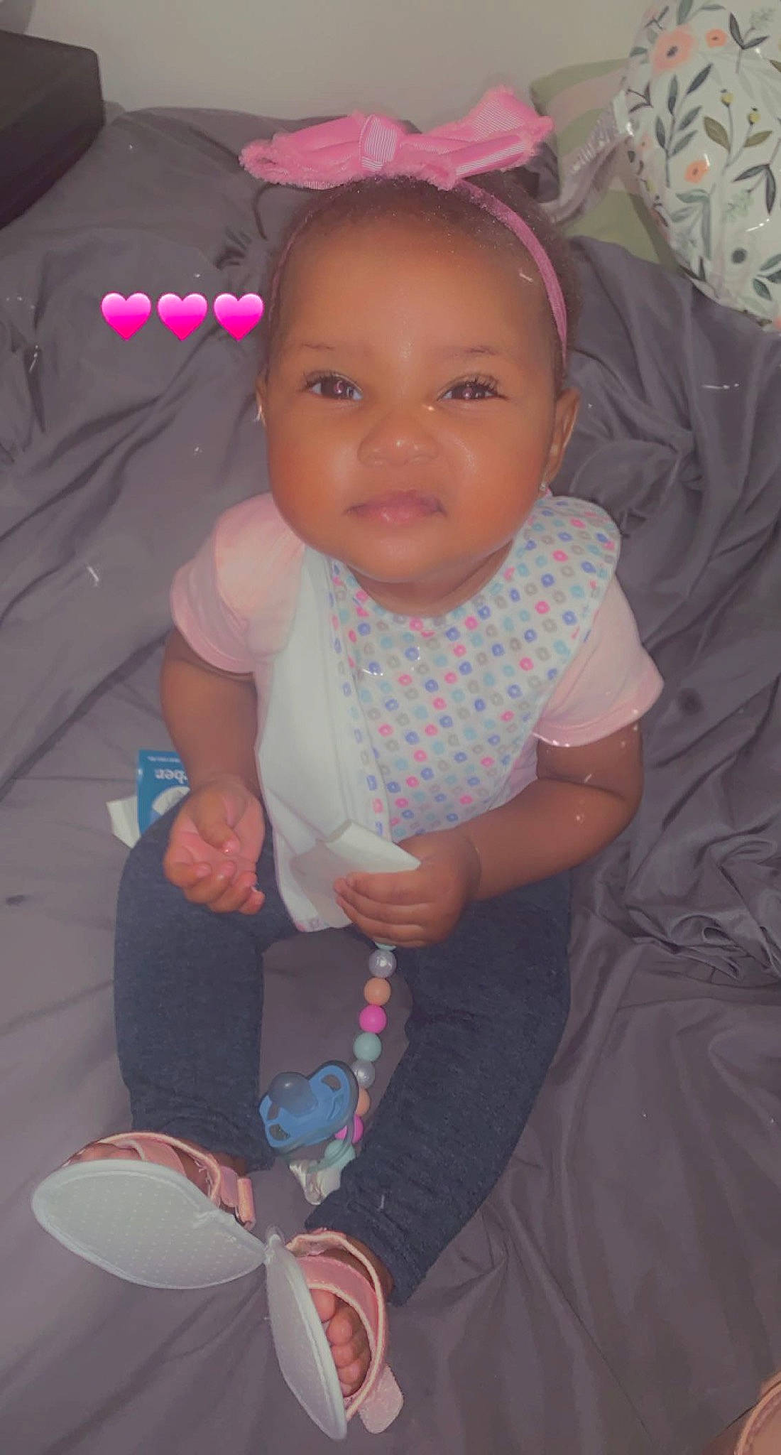 Jaloni is registered to the contest to win money with this photo: arm, baby, baby_products, baby_toddler_clothing, cap, cheek, child, cool, eye, finger, fun, lip, nose, person, pink, purple, sitting, skin, sleeve, smile