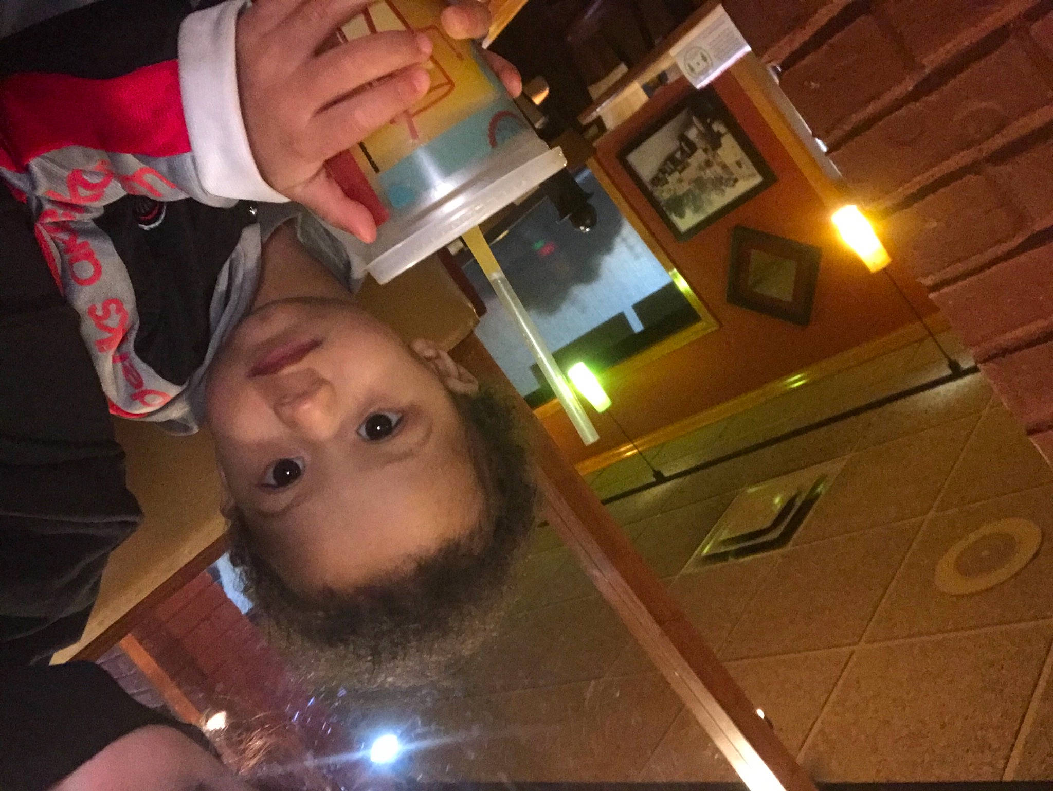 Braxton joined the competition — help win amazing prizes! beard, ceiling, child, ear, eyelash, facial_hair, finger, fun, hand, light, night, nose, person, room, selfie, space, thumb, toddler, window