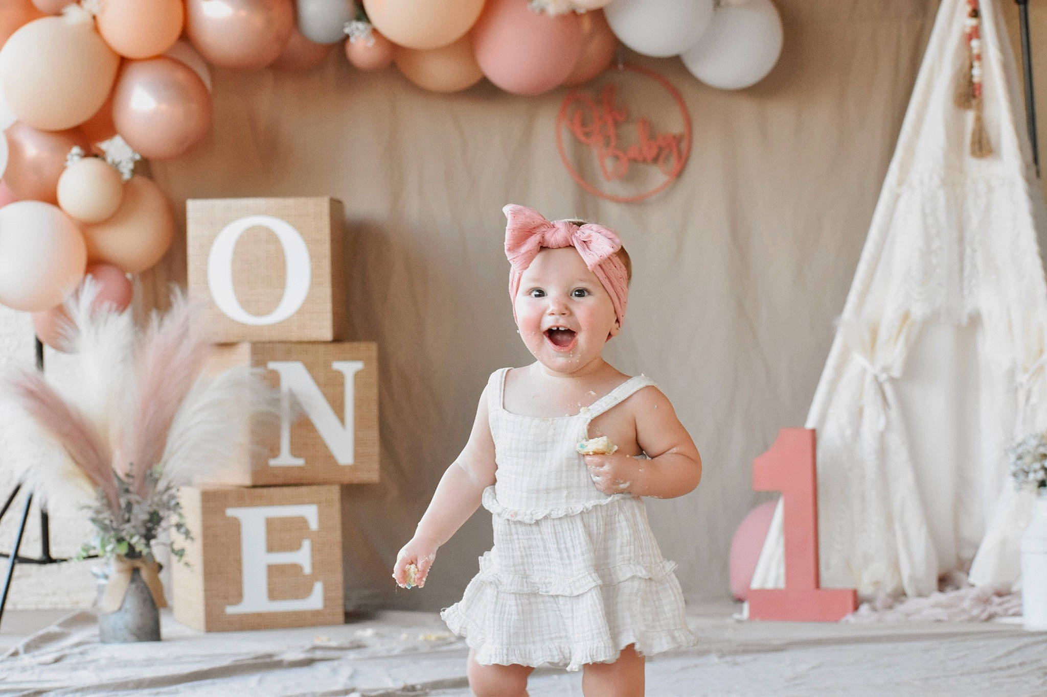 Haisley joined the competition — help win amazing prizes! baby, baby_toddler_clothing, balloon, beauty, event, facial_expression, fashion, font, fun, happy, headwear, human, party_supply, peach, person, photograph, pink, product, smile, textile