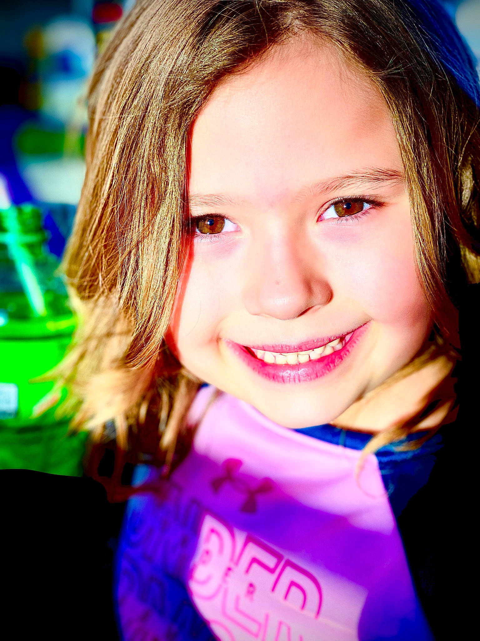 Peighton is registered to the contest to win money with this photo: beauty, blond, blue, cheek, child, chin, eye, eyebrow, face, facial_expression, fun, hair, hairstyle, head, joy, lip, nose, person, pink, purple