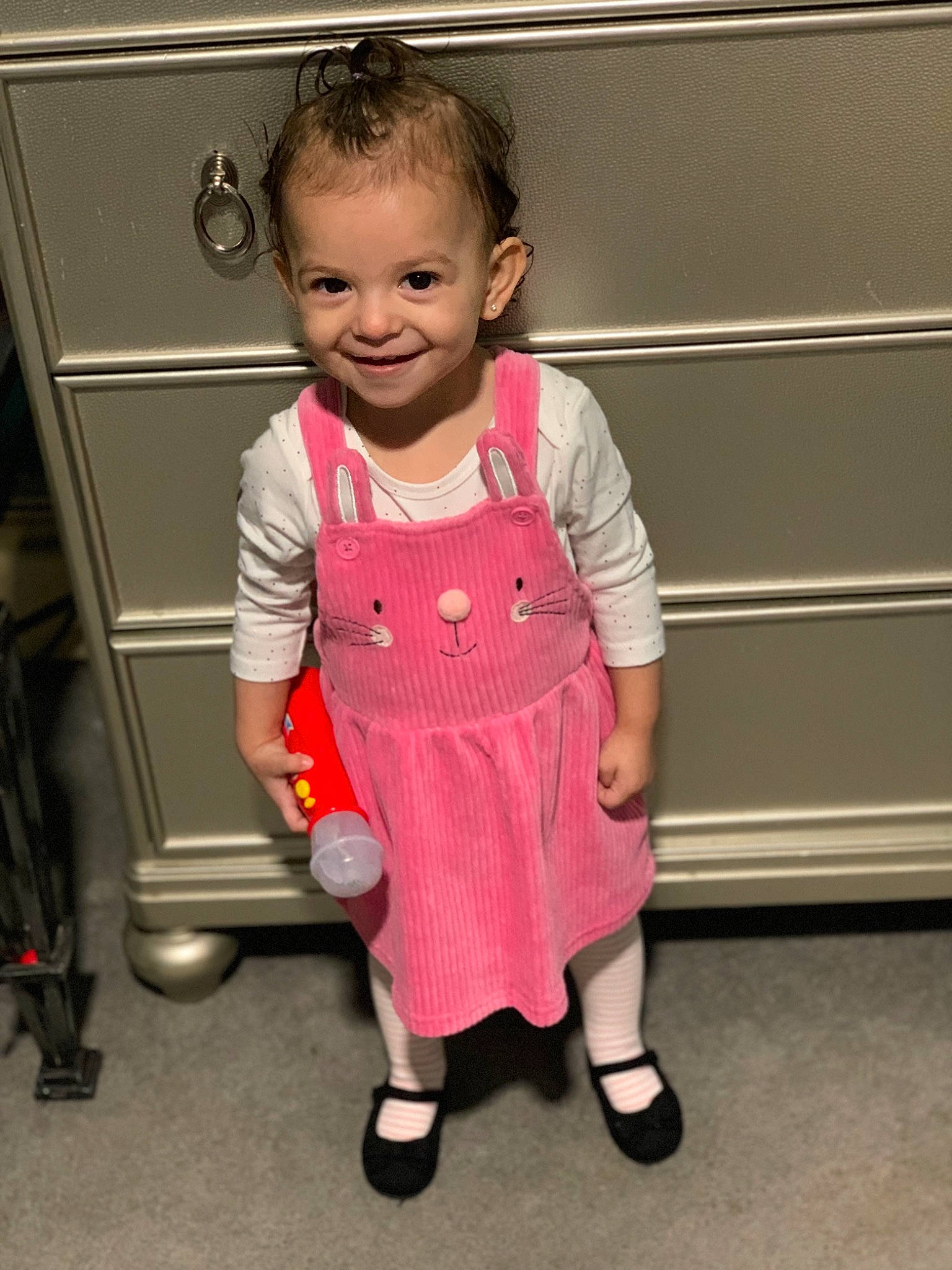 Kasaiyah joined the competition — help win amazing prizes! baby, child, child_model, joy, outerwear, person, pink, shoe, smile, standing, toddler