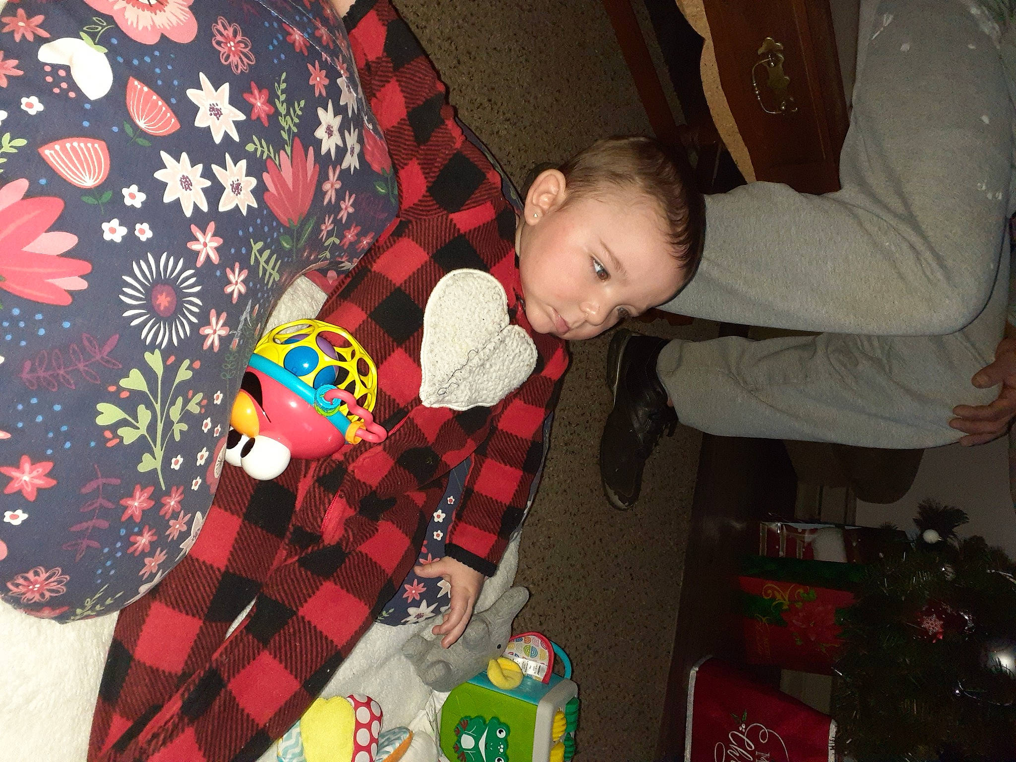 Lilianna joined the competition — help win amazing prizes! baby, baby_products, baby_toddler_clothing, baby_toys, box, christmas, christmas_ornament, comfort, human, packaging_and_labeling, pattern, person, plaid, sock, tartan, textile, toddler